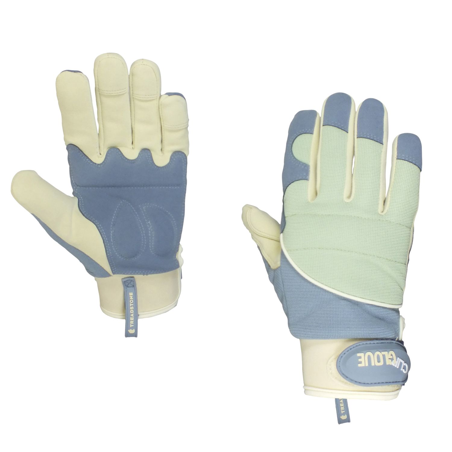 ClipGlove Shock Absorber Womens Synthetic Leather Gardening Gloves Blue / Mint Small (534YE)