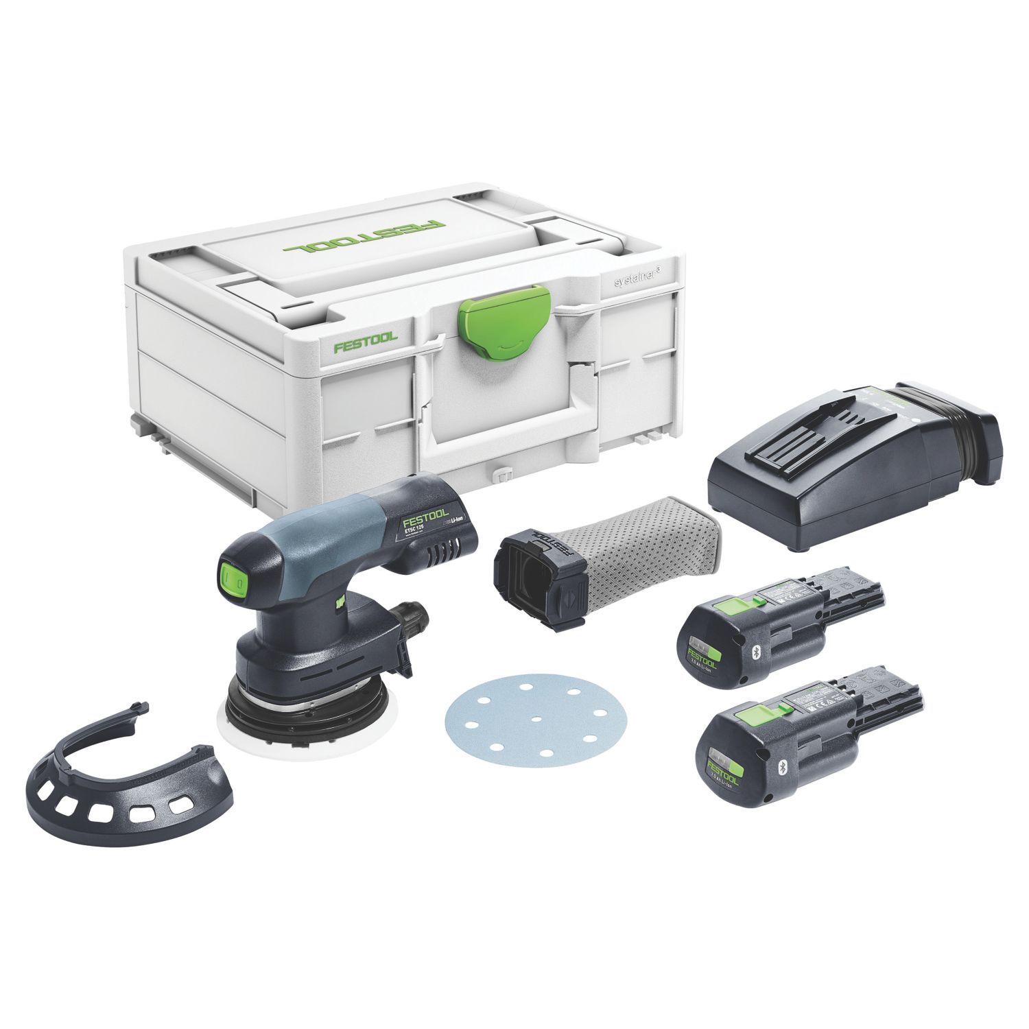 Festool ETSC 125 3.0 I-Plus 125mm 18V 2 x 3.0Ah Li-Ion Airstream & Bluetooth Brushless Cordless Eccentric Sander (535HN)
