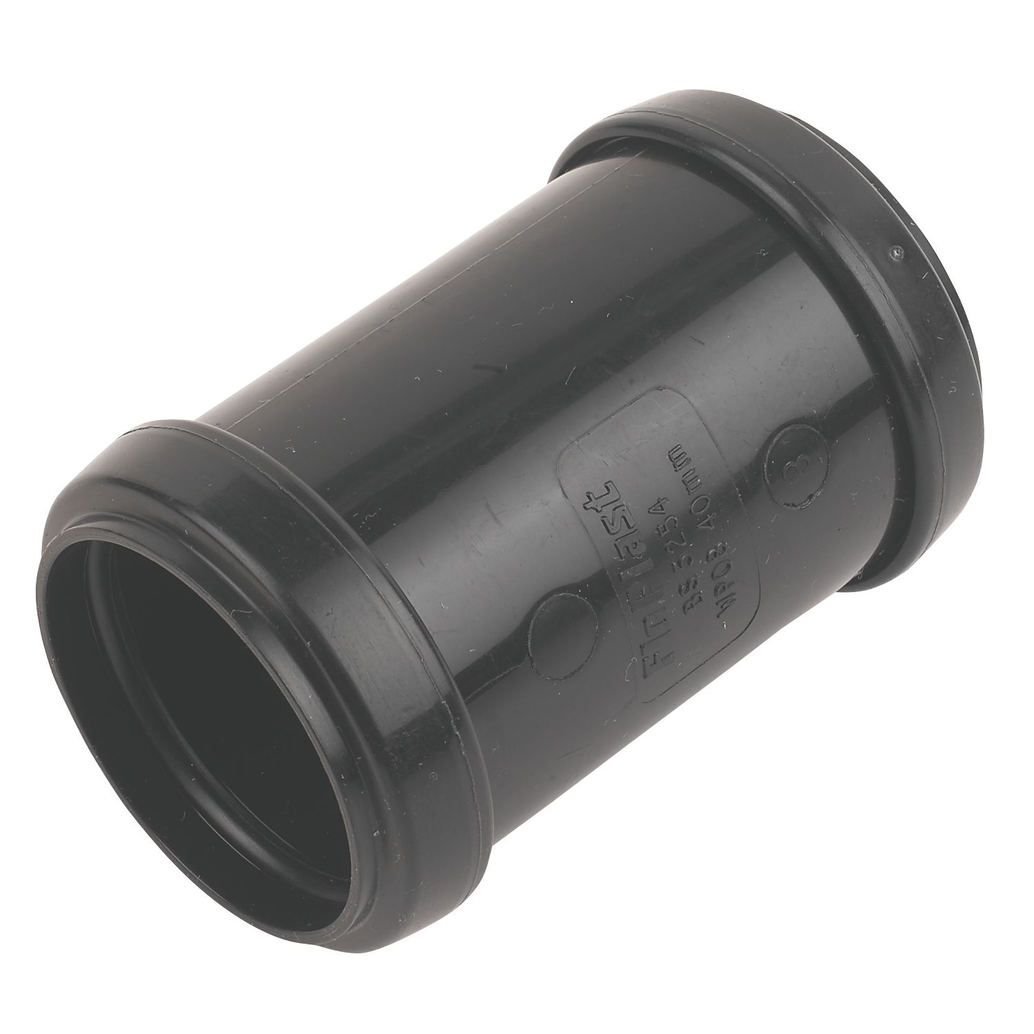 FloPlast Push-Fit Straight Coupler Black 40mm x 40mm (53679)