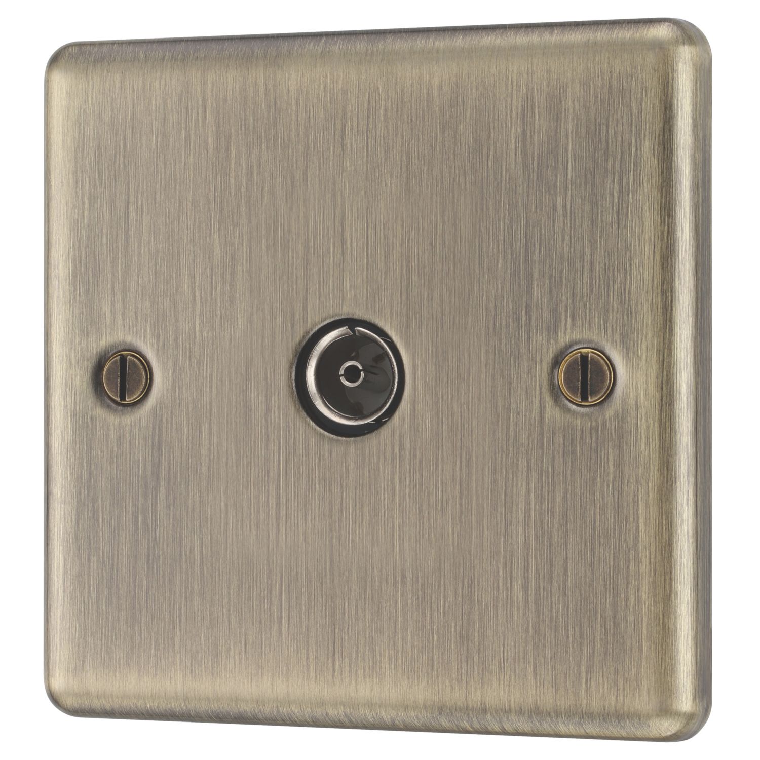 LAP 1-Gang F-Type Coaxial TV / FM Socket Antique Brass (537PN)
