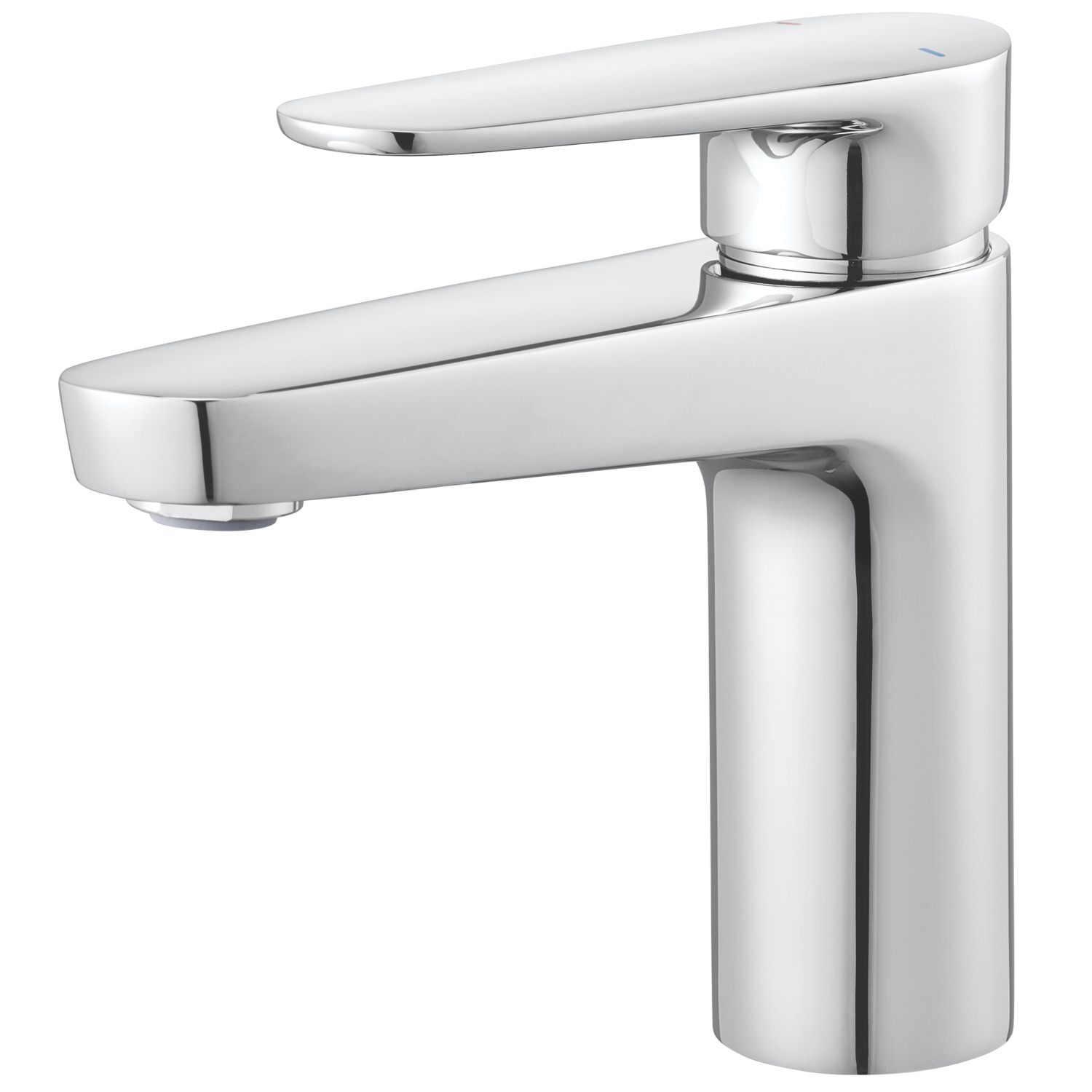 Swirl Caldew Silver 151mm Standard Round Head Mono Basin Mixer Tap With Clicker Waste (539PG)