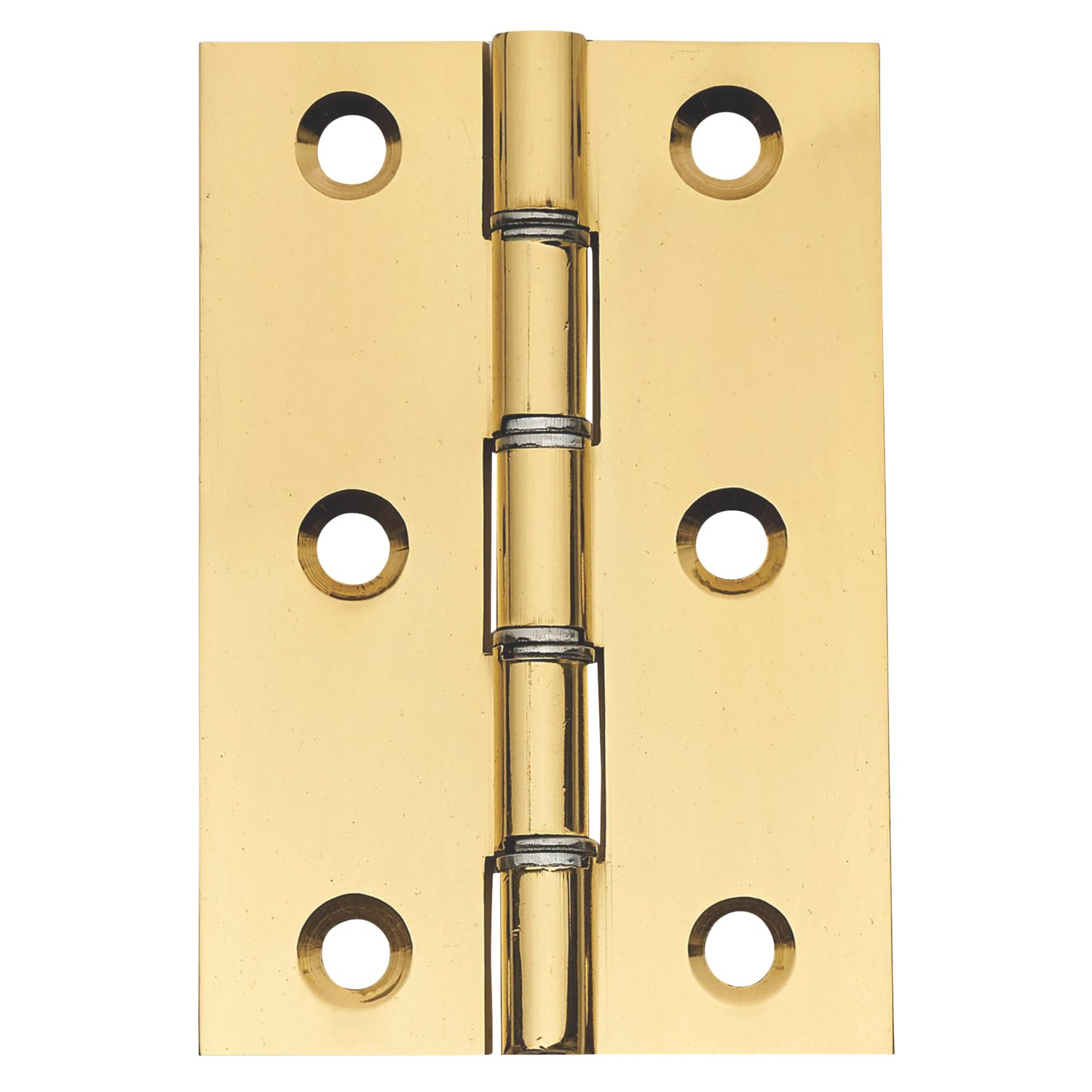 Polished Brass Washered Butt Hinges 76mm x 51mm 2 Pack (540PR)