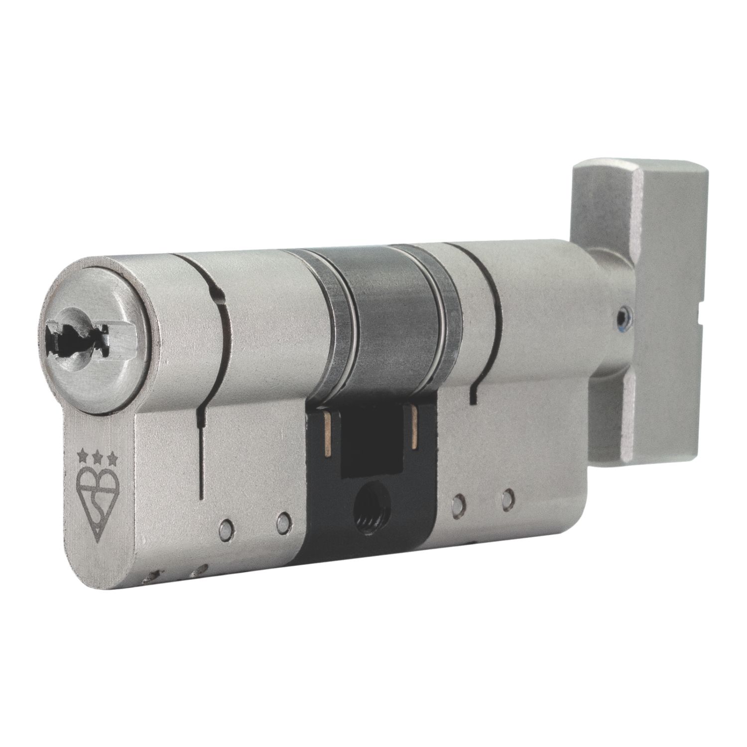 Smith & Locke Fire Rated 3 Star Diamond Thumbturn Cylinder Lock 50-40 (90mm) Satin Nickel (540YL)
