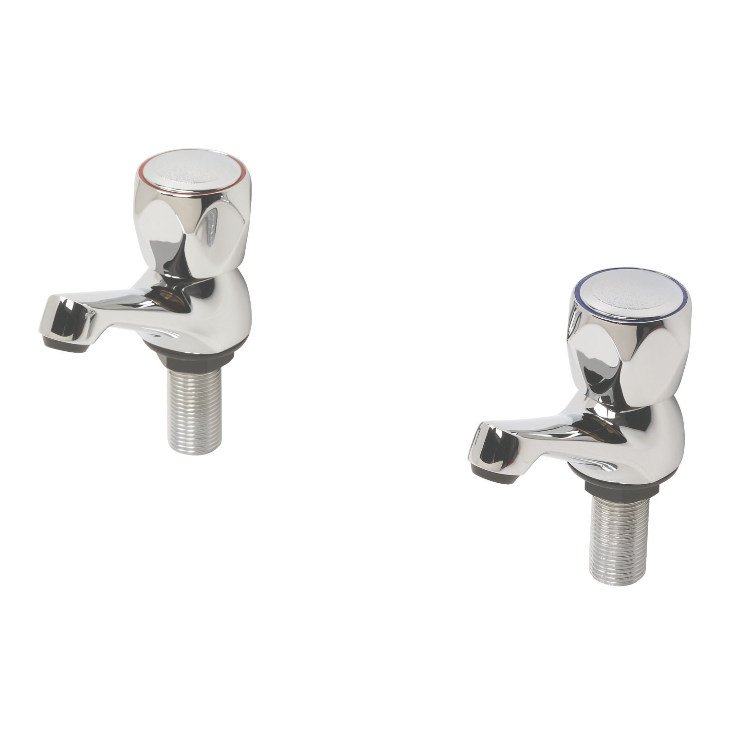 Swirl Contract Metal Head Bathroom Basin Taps Chrome 1 Pair (54202)