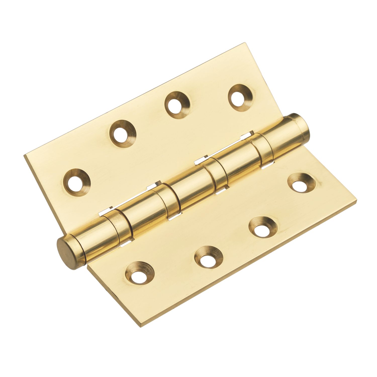 Smith & Locke Polished Brass Ball Bearing Hinges 100mm x 74.5mm 2 Pack (543PY)