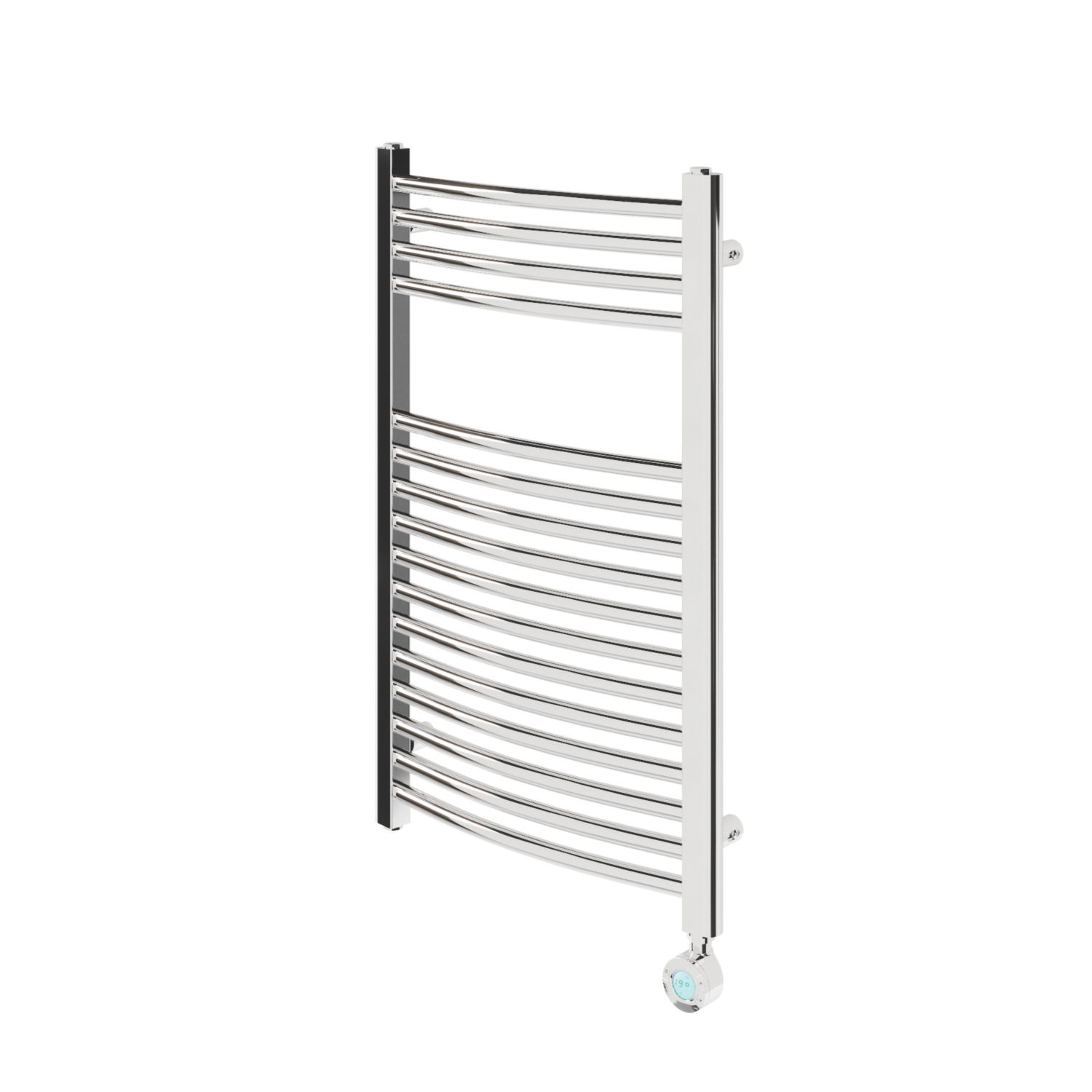 Flomasta 800mm x 500mm 853BTU Chrome Curved Electric Towel Radiator (544CL)