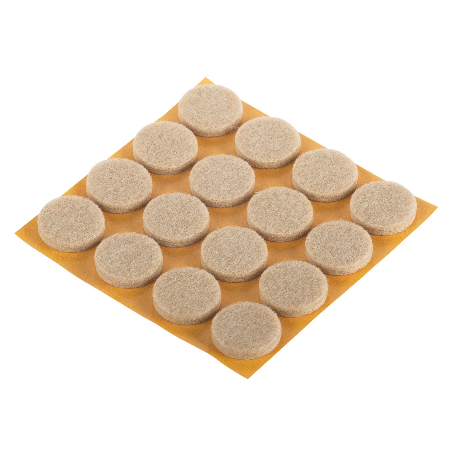 Fix-O-Moll Natural Round Self-Adhesive Parquet Gliders 22mm x 22mm 16 Pack (544KF)