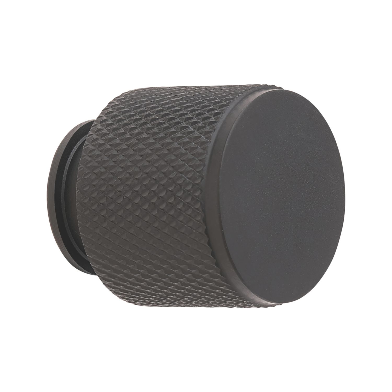 Elite Knobs & Handles Kensington Knurled Cabinet Knob Matt Black 25mm (544KK)