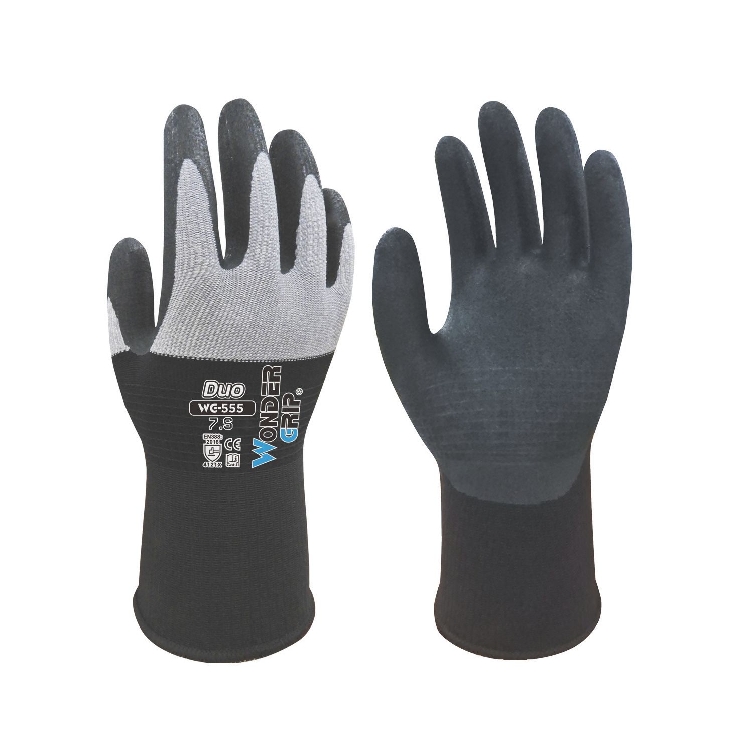 Wonder Grip WG-555 Duo Gloves Black/White Small (544VJ)