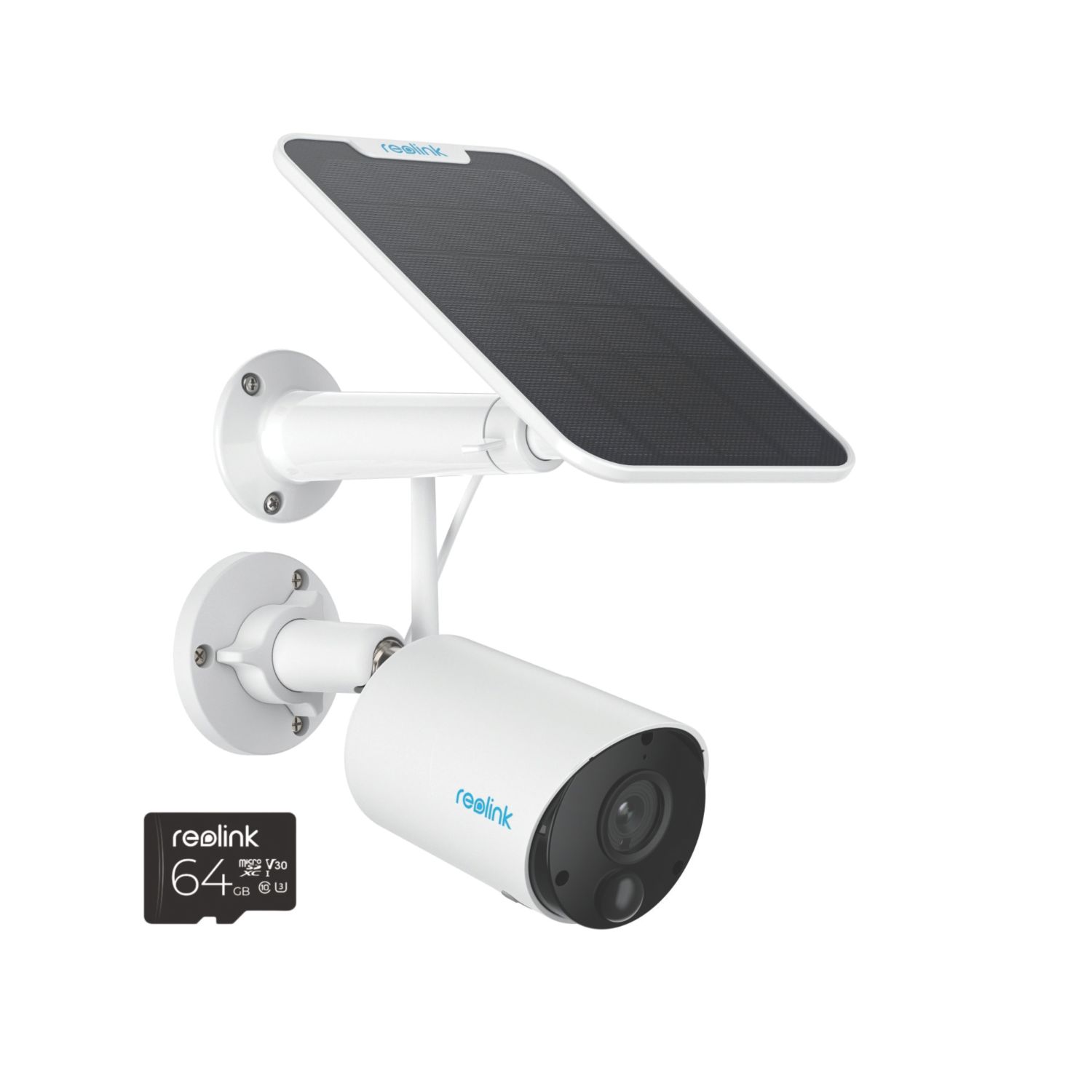 Reolink B320 Argus Solar & Battery-Powered White Wired or Wireless 3MP Indoor & Outdoor Bullet Camera (545AK)