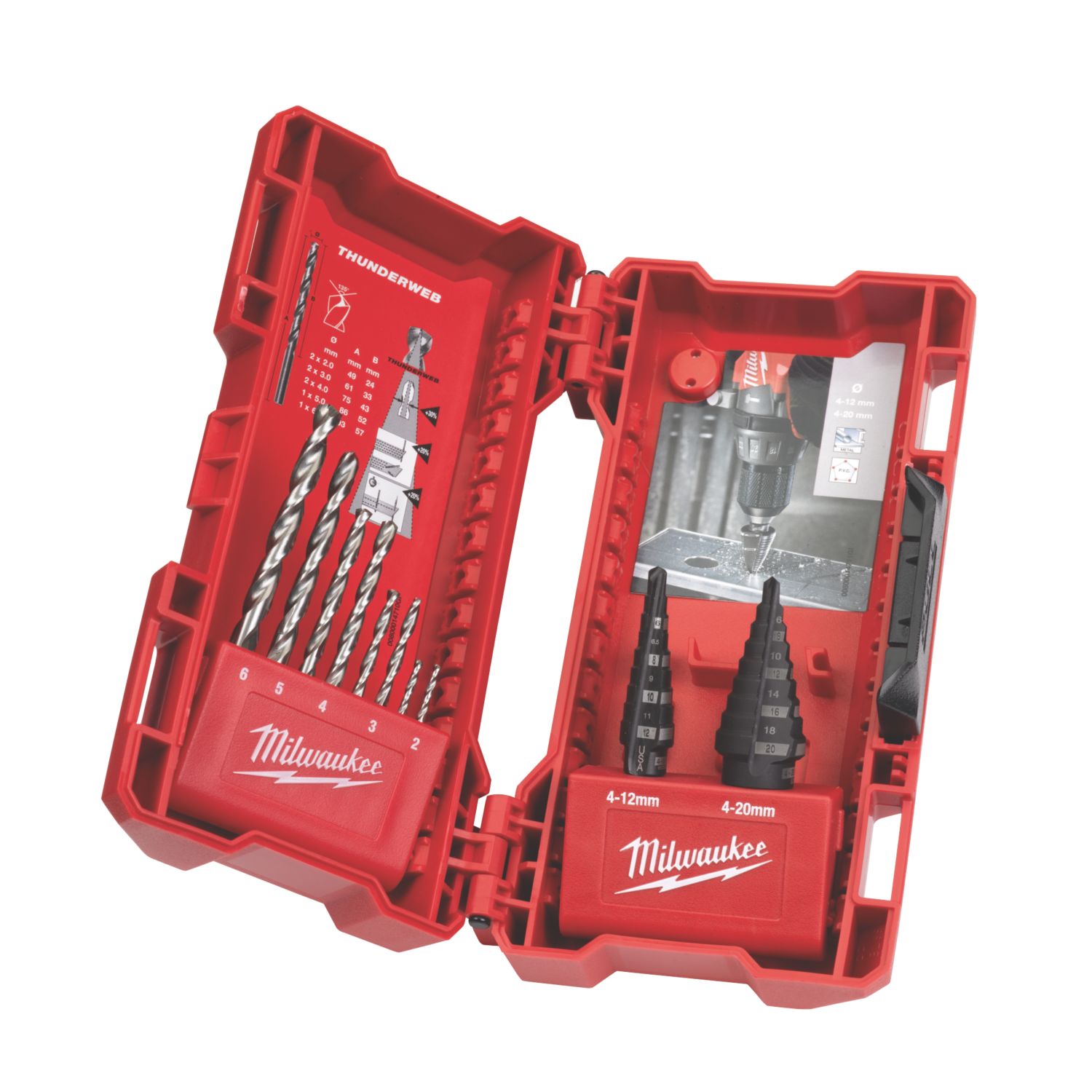 Milwaukee COMBO Multi-Material Step & Drill Bit Set 10 Pieces (545GE)