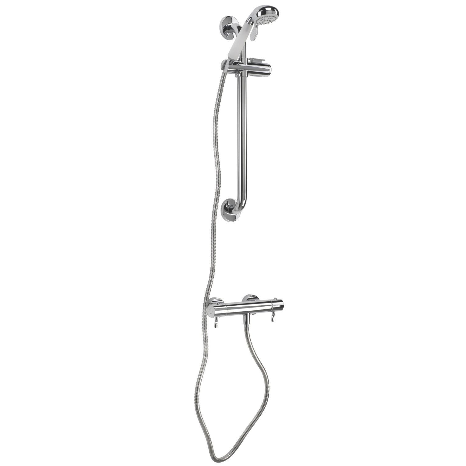 Croydex Metlex Inclusive Exposed Chrome Thermostatic Shower Set 85mm (545KK)