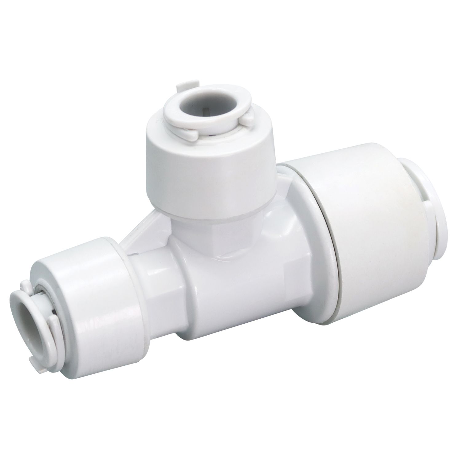 FloPlast FloFit+ Plastic Push-Fit Reducing Tee 15mm x 10mm x 10mm (545PY)