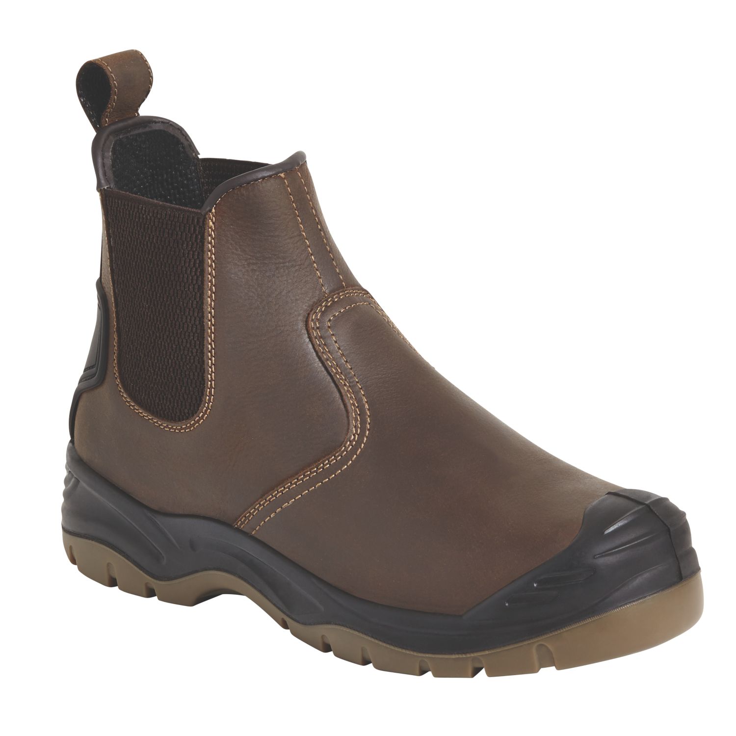 Apache AP715SM Size 9 Brown Water-Resistant Steel Toe Cap Safety Dealer Boots (545RX)