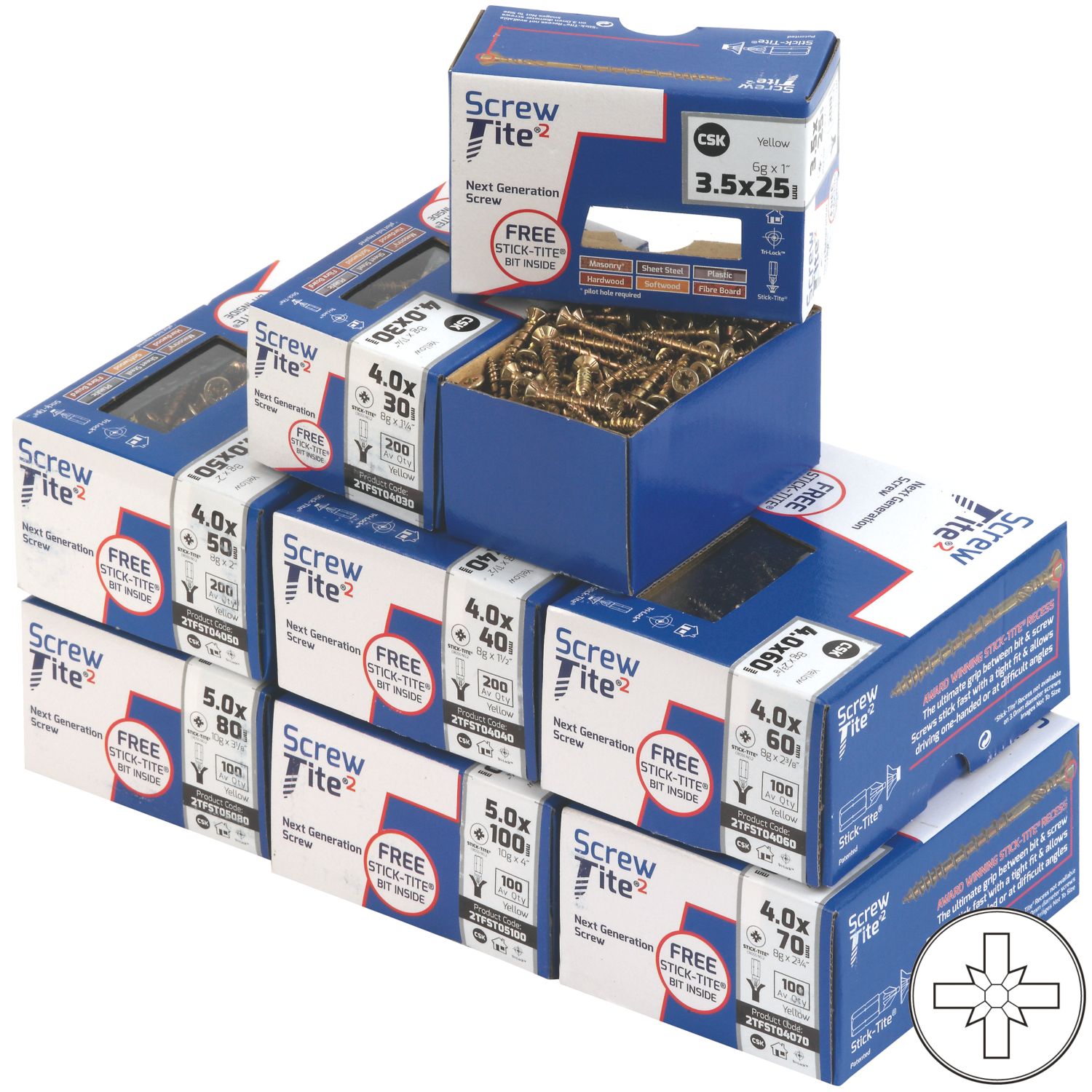 Screw-Tite 2 PZ Double-Countersunk Trade Pack 1200 Pcs (547FY)