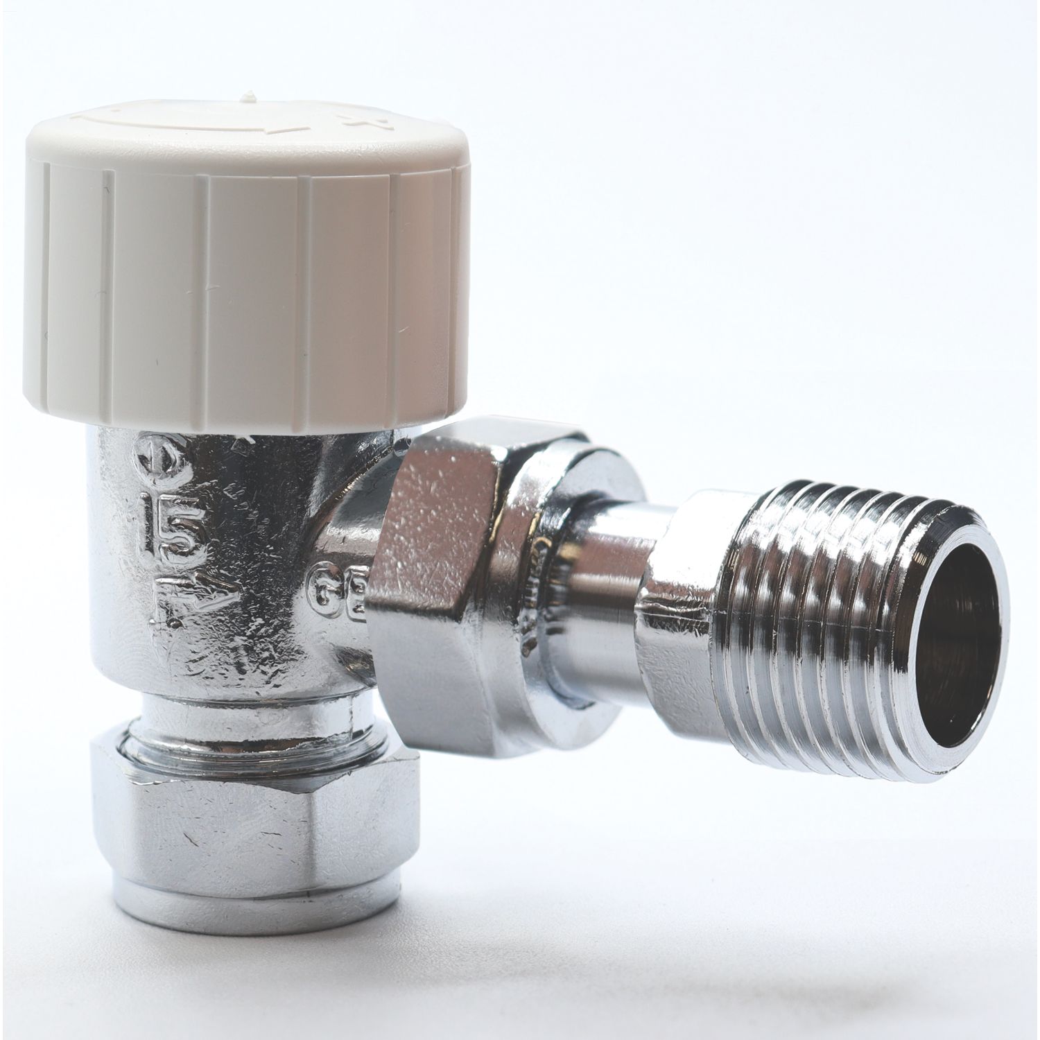 Drayton Wiser 15mm x 1/2" Chrome Angled Traditional Thermostatic Radiator Valve Head & Body (547JW)