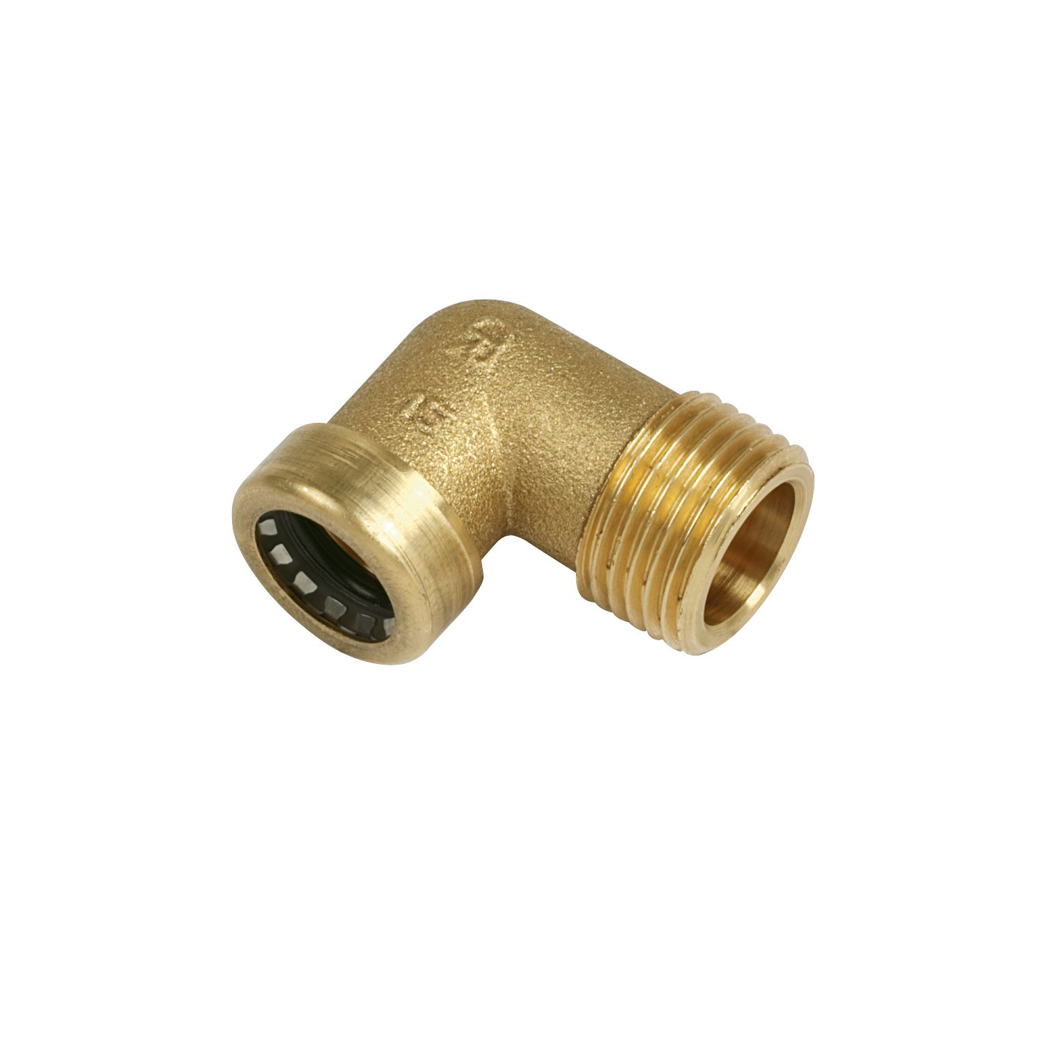 Tectite Sprint Brass Push-Fit Adapting 90° Male Elbow 15mm x 1/2" (54976)