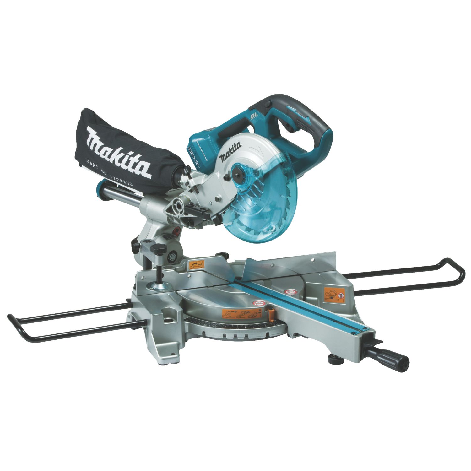 Makita DLS714NZ 190mm Twin 18V Li-Ion LXT Brushless Cordless Single-Bevel Sliding Compound Mitre Saw - Bare (549HG)
