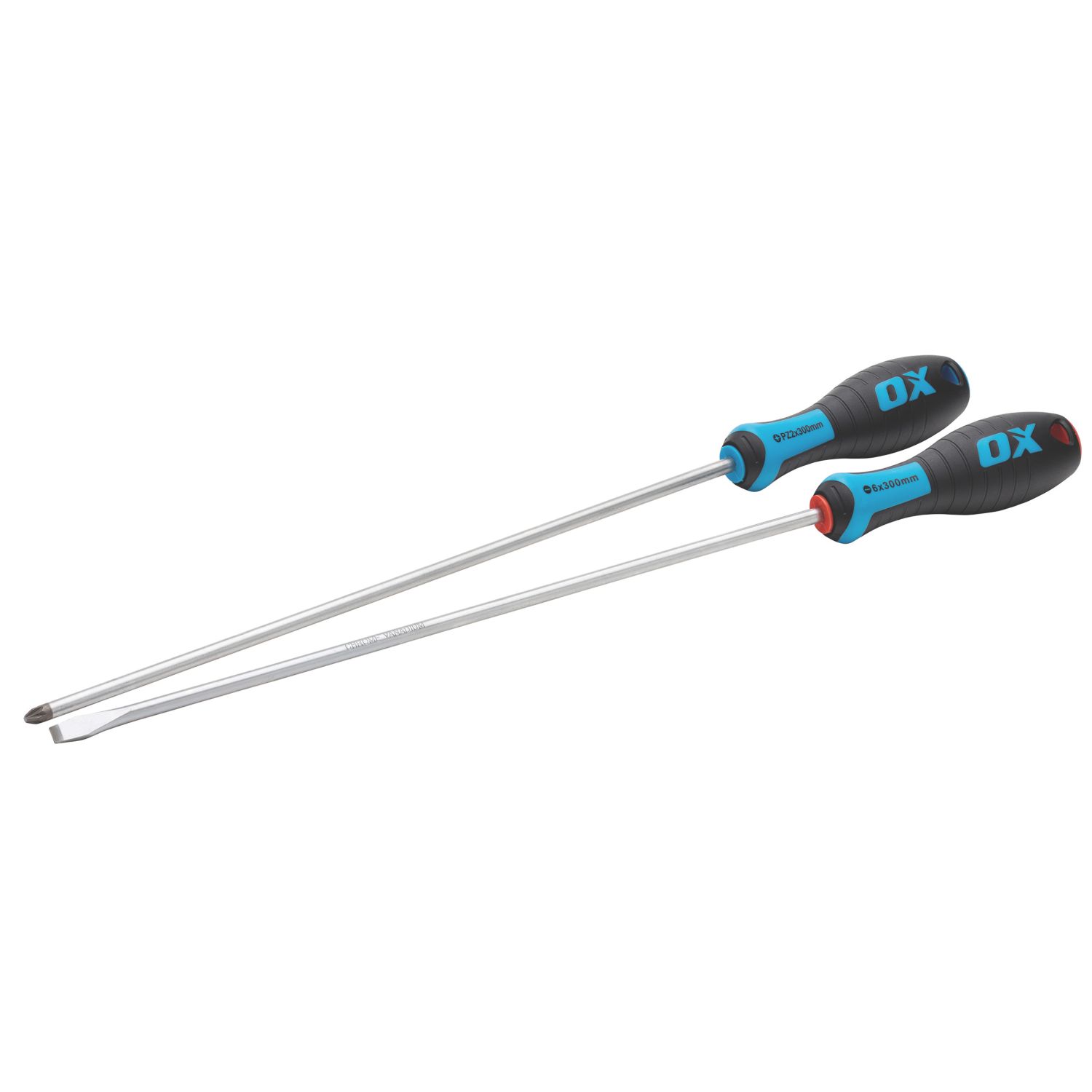 OX Pro Slotted / PZ Long Reach Screwdriver Set 2 Pieces (549XX)