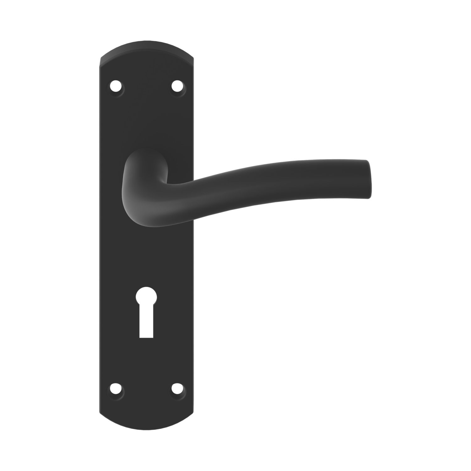 Cooke & Lewis Corfe Lever on Backplate Lockable Handle Pair Matt Black (550CM)