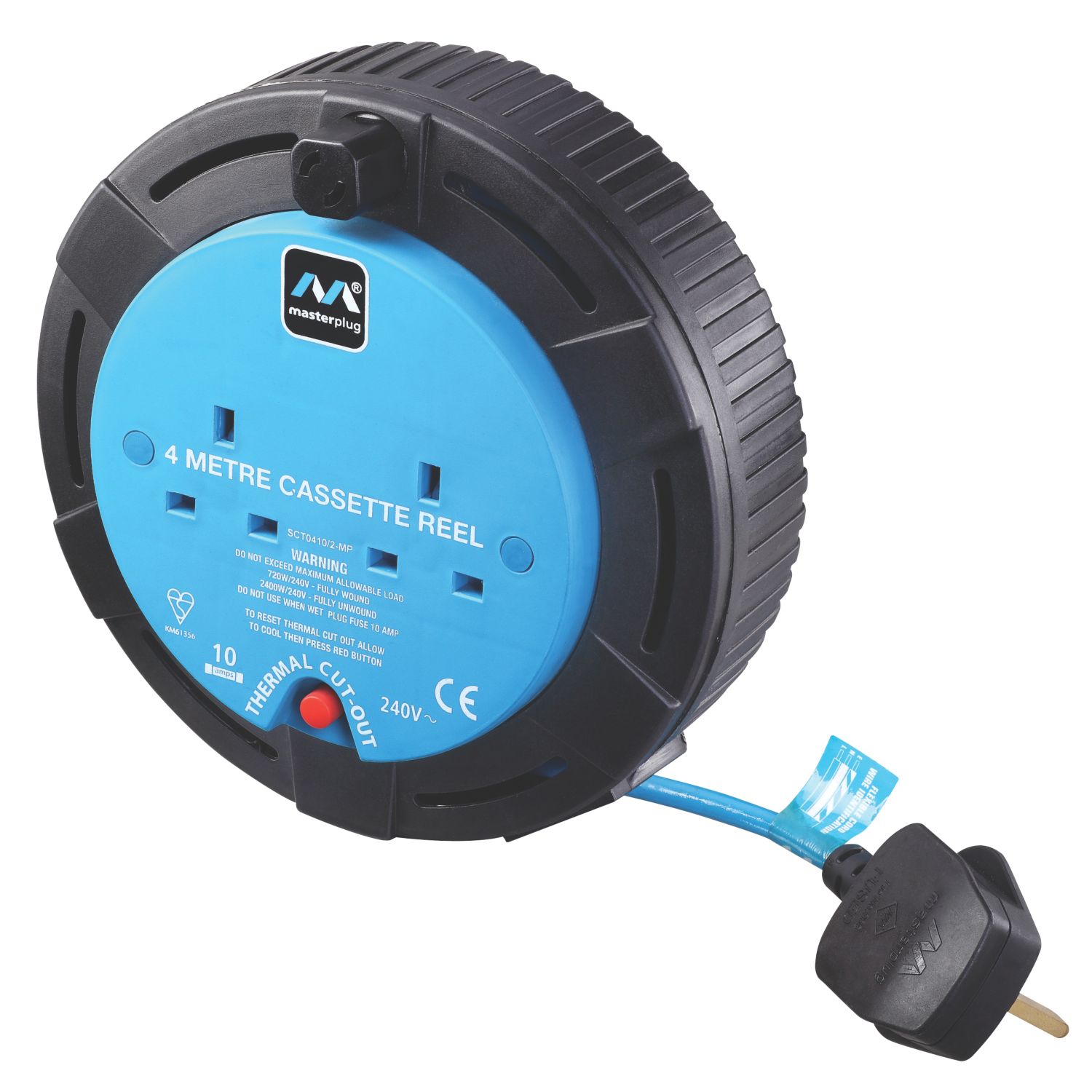 Masterplug SCT0410/2-XD 10A 2-Gang 4m Cable Reel 240V (55197)
