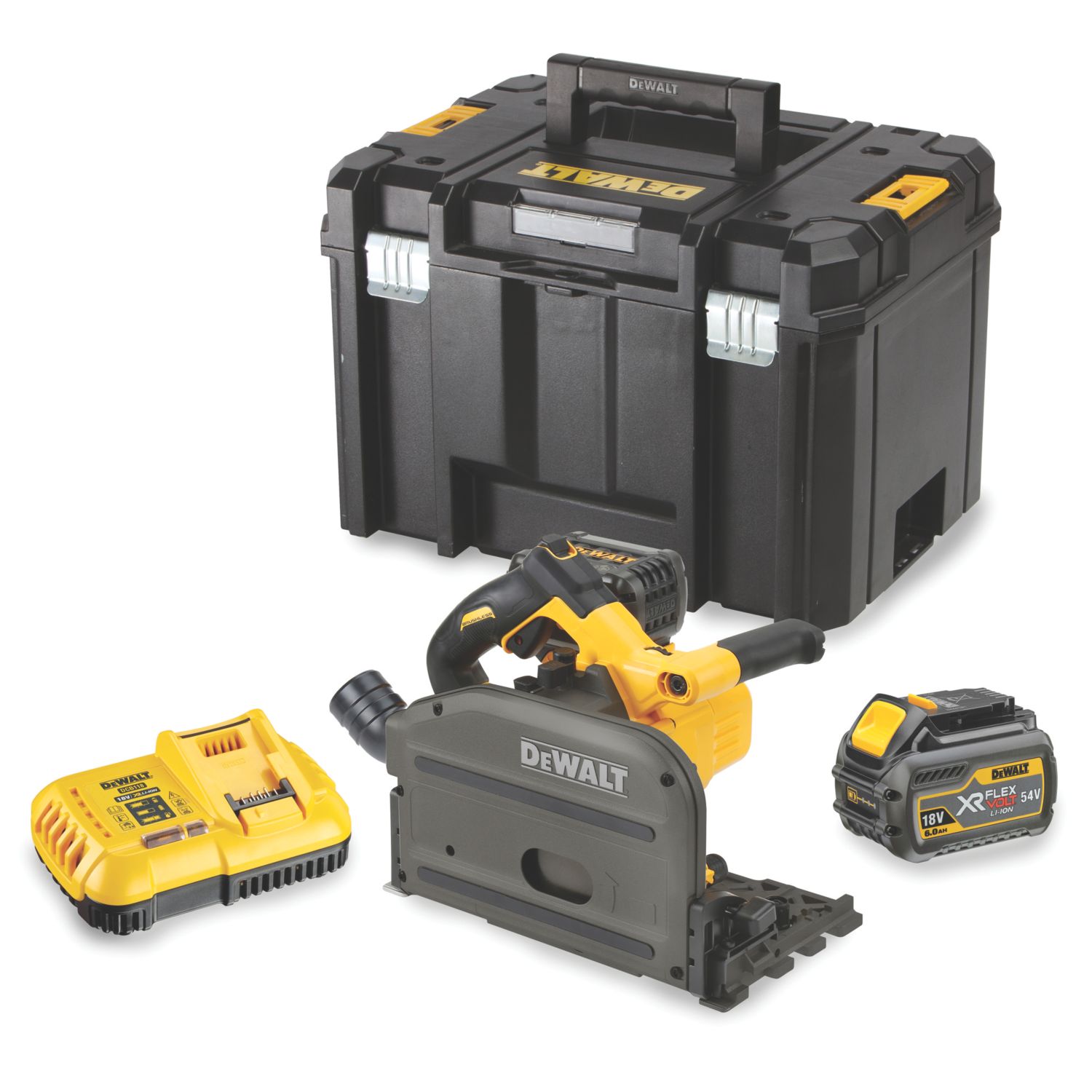 DEWALT DCS520T2-GB 54V 2 x 6.0Ah Li-Ion XR FlexVolt 165mm Brushless Cordless Plunge Saw (553HG)