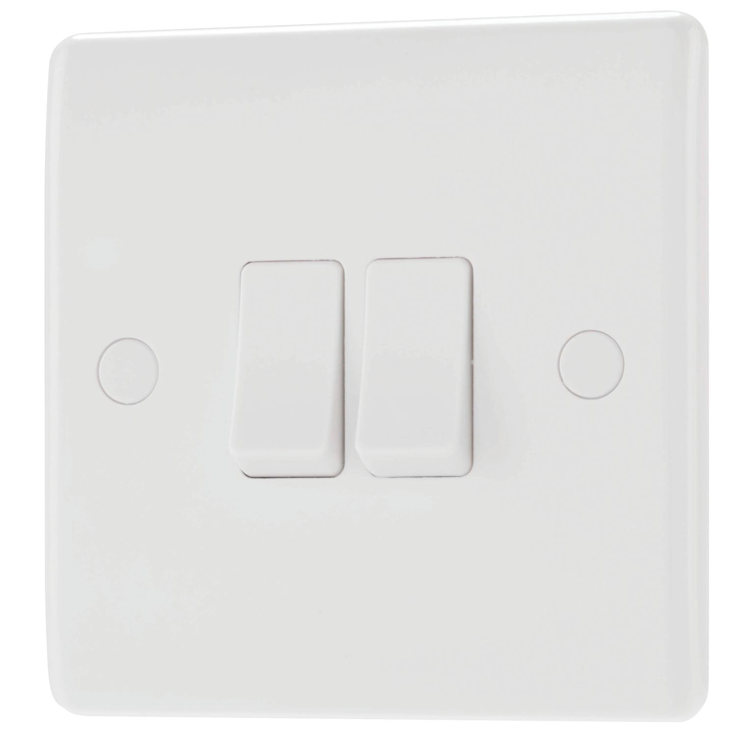 British General 800 Series 10AX 2-Gang 2-Way Light Switch White (553HV)