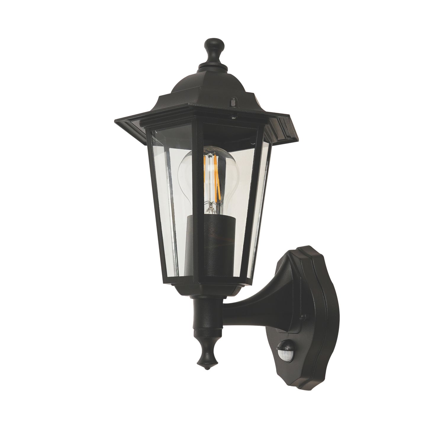 Outdoor Coach Lantern With PIR Sensor Matt Black (5543J)