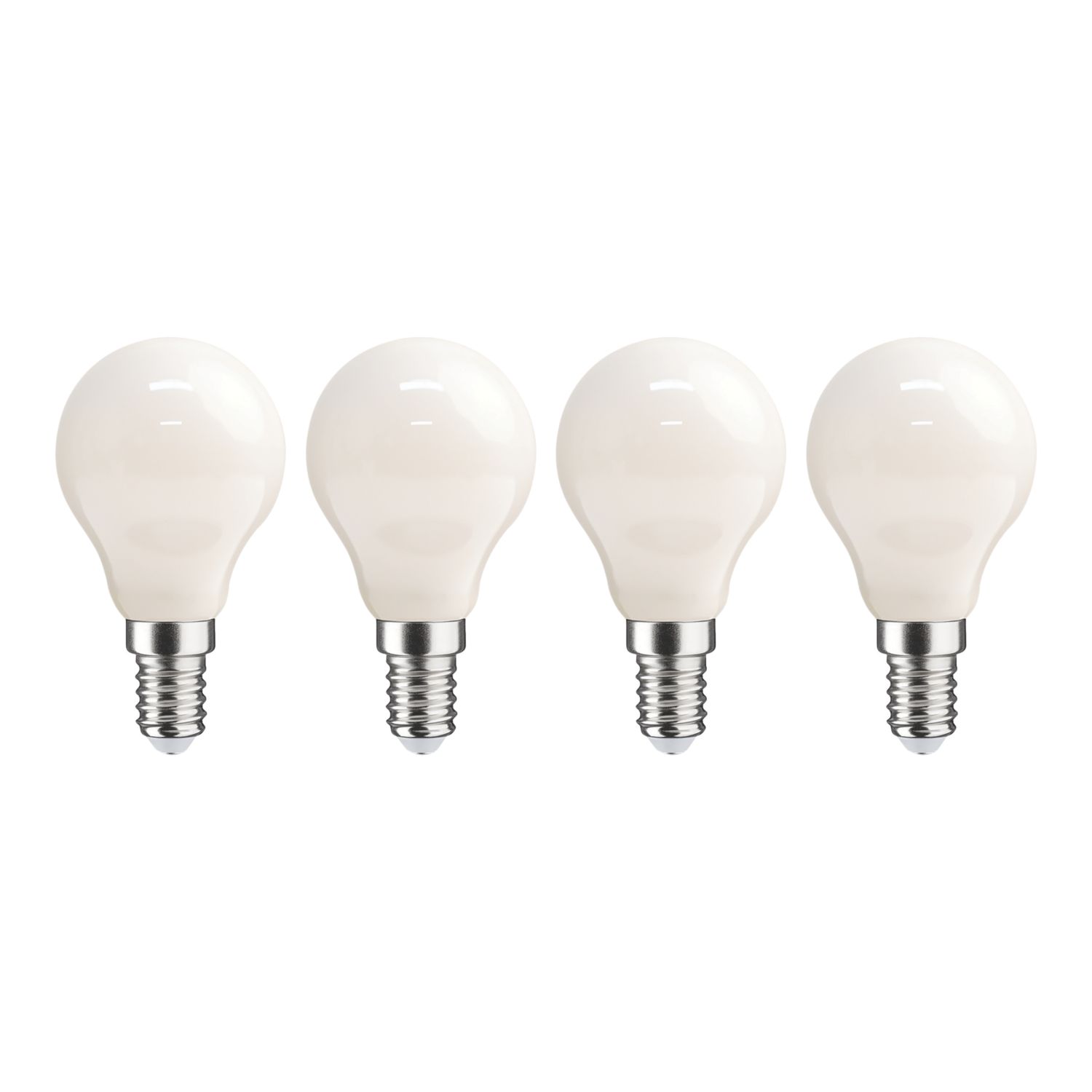 LAP E14 Mini Globe LED Light Bulb Milky 470lm 2.9W 4 Pack (554CF)
