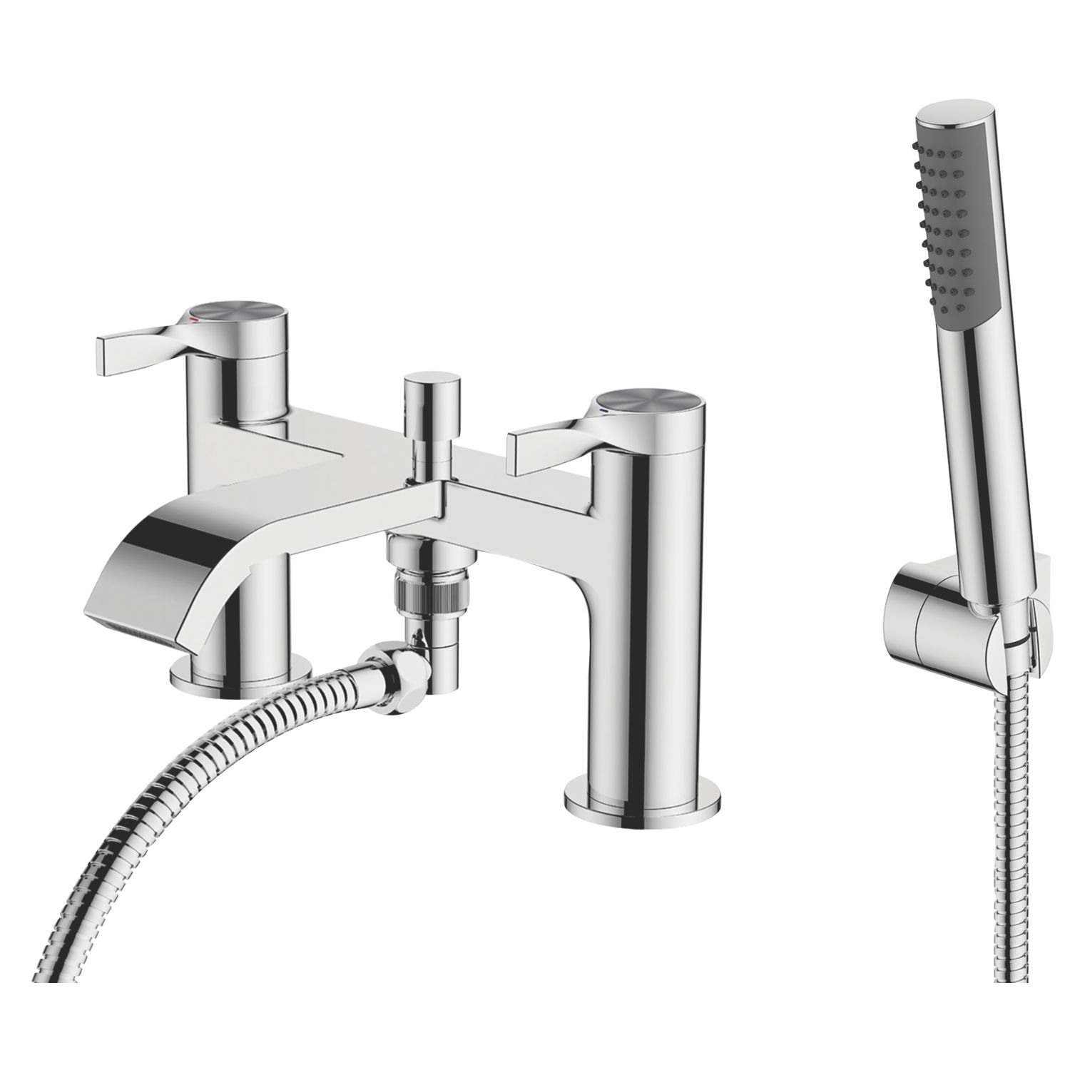 Swirl Ayre Deck Mounted Bath Shower Mixer Chrome-Plated (554TK)