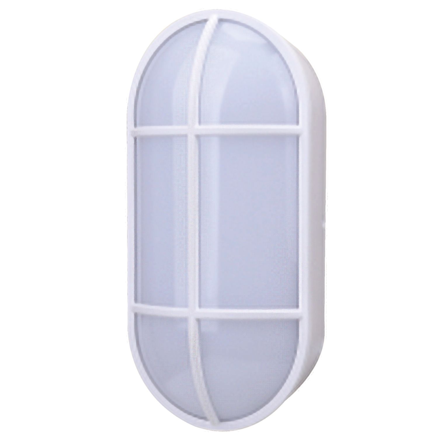 LAP Outdoor Oval LED Bulkhead with Grid White 16W 1000lm (555FE)