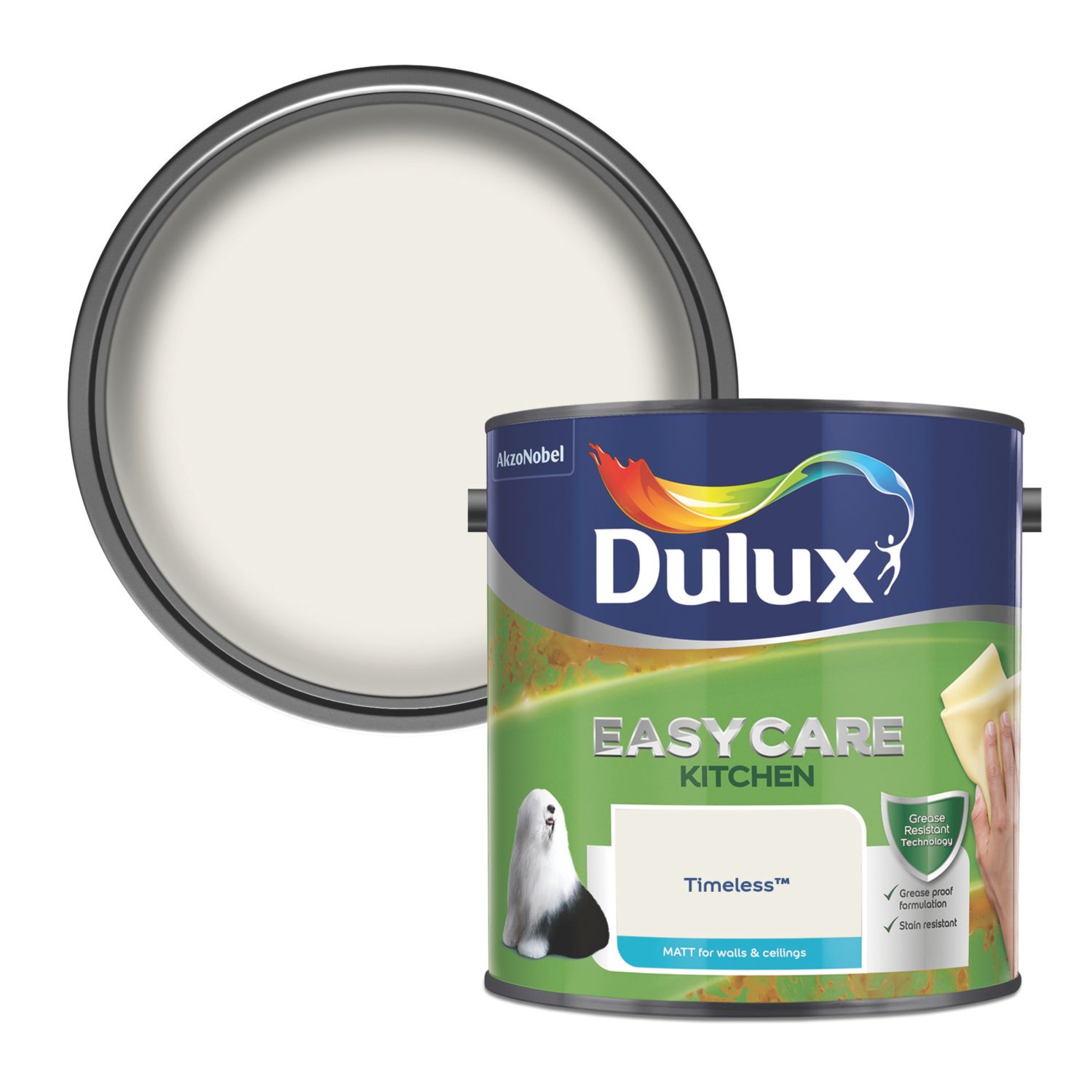 Dulux Easycare 2.5Ltr Timeless Matt Emulsion Kitchen Paint (55692)
