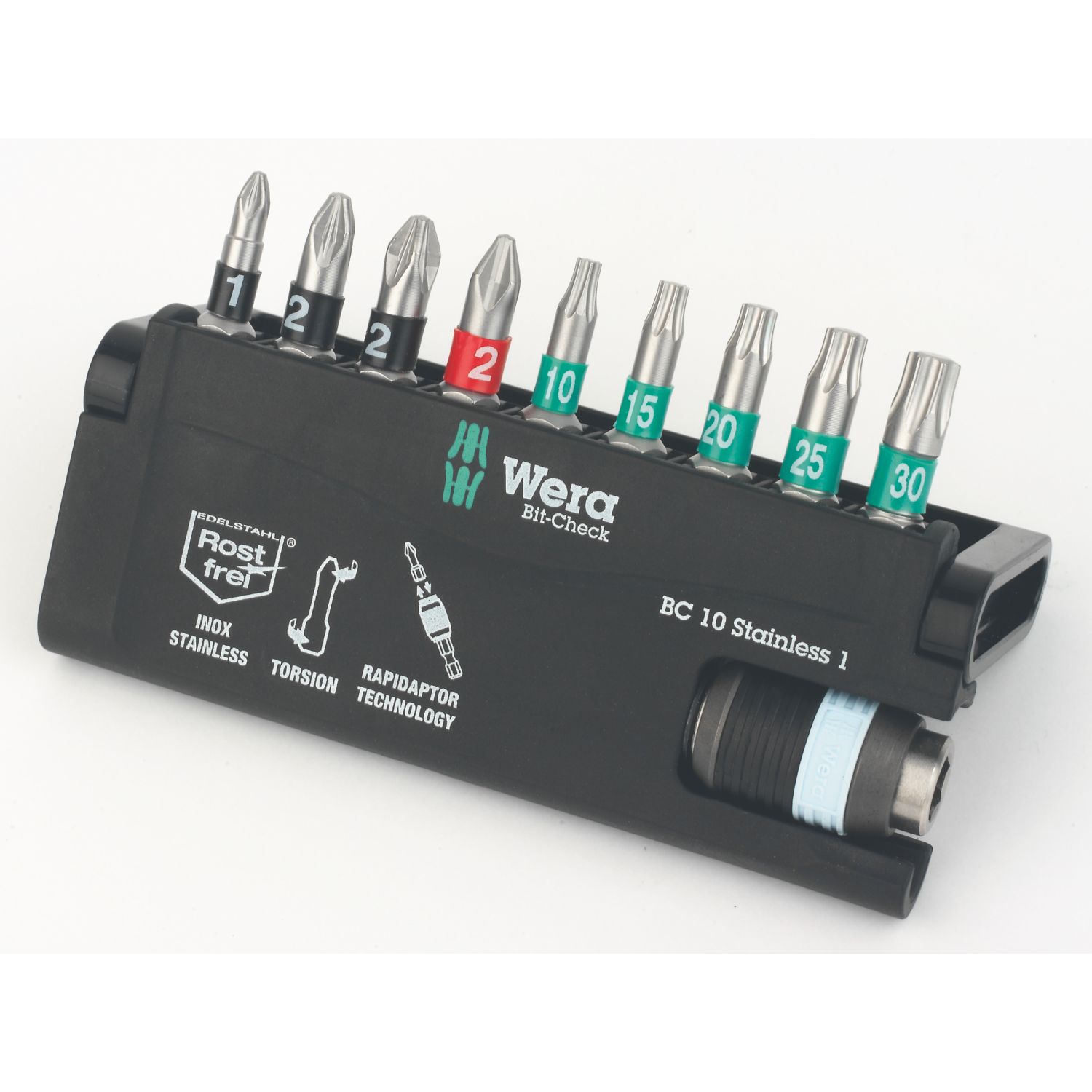 Wera Bit-Check 10 Universal 1 1/4" Hex Shank Mixed Bit Set 10 Pieces (556FW)