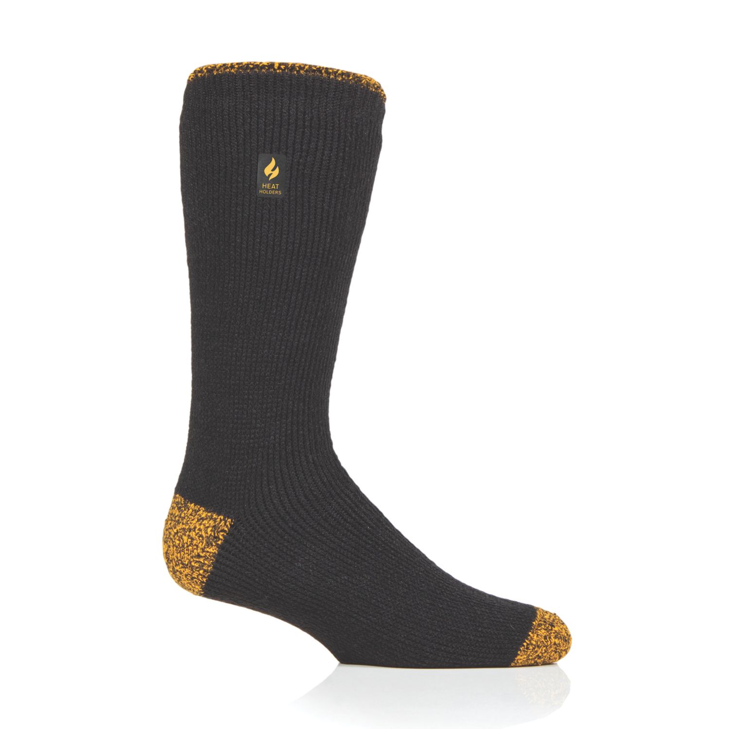 SockShop Heat Holders Reinforced Socks Black/Yellow 12-14 1 Pair (556JJ)