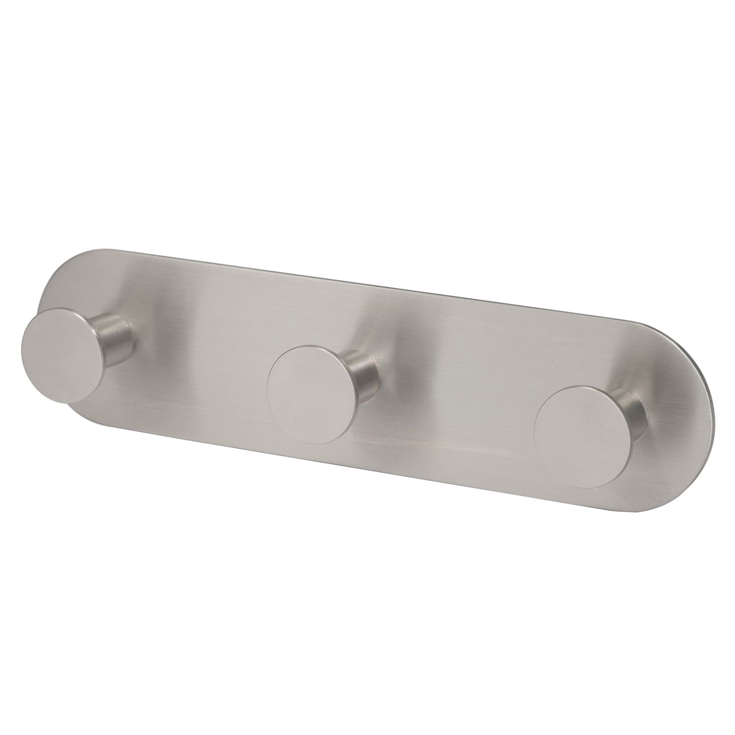 Eclipse 3-Hook Circular Coat Rail Satin Stainless Steel 191mm x 48mm (556KW)