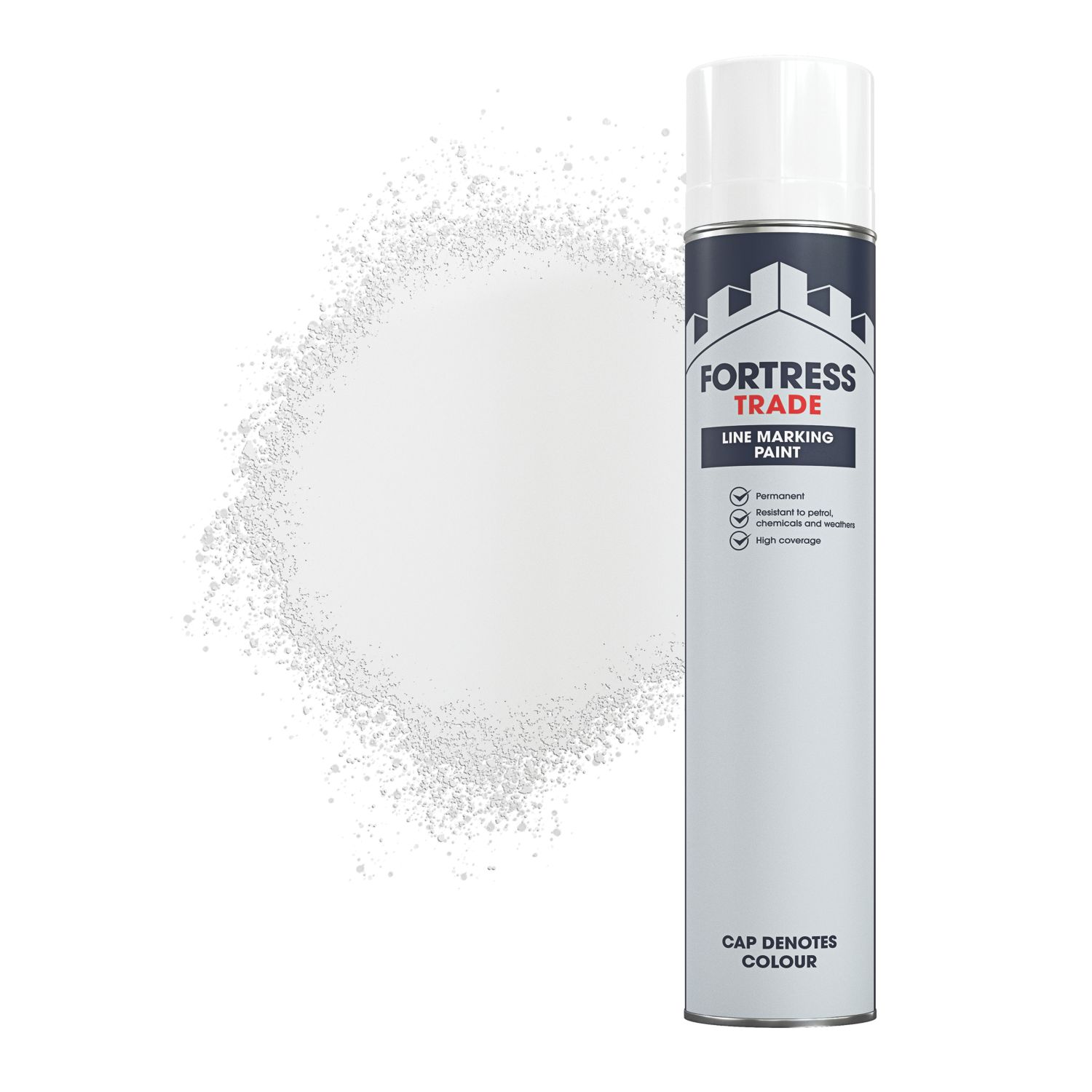 Fortress Trade 750ml White Matt Line Marking Spray Paint (557PC)