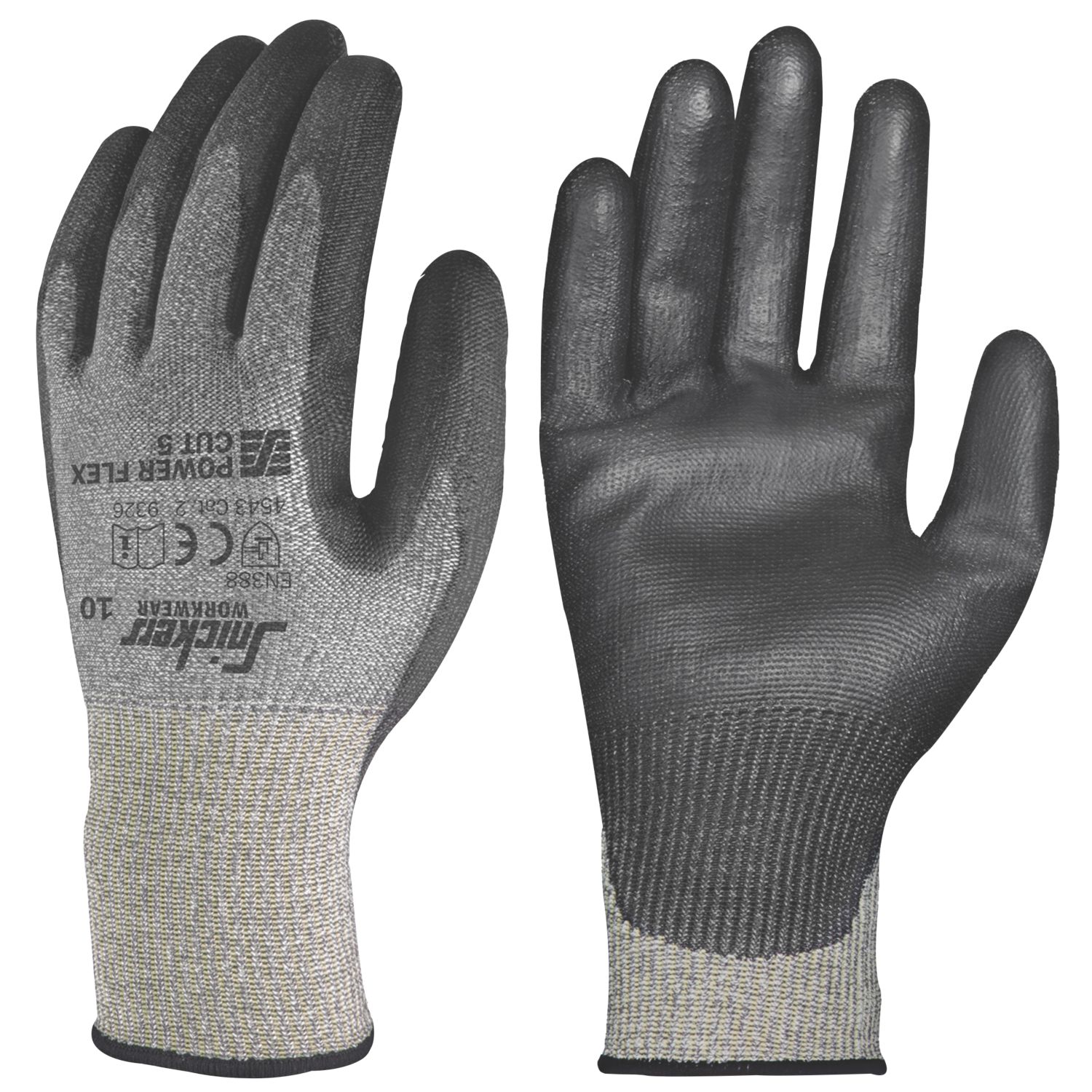 Snickers 9326 Power Flex Cut 5 Gloves Grey/Black Large (5587H)