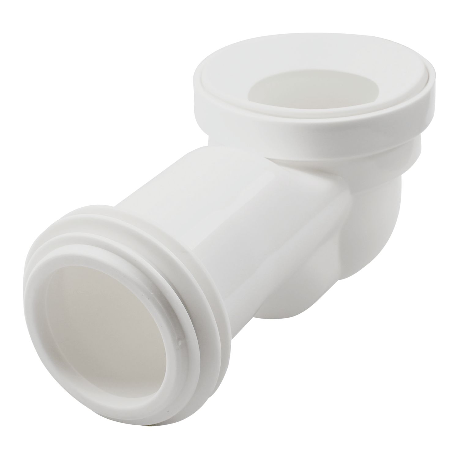 Flomasta Rigid 90° Angled Swan Neck Pan Connector White 300mm (558JN)