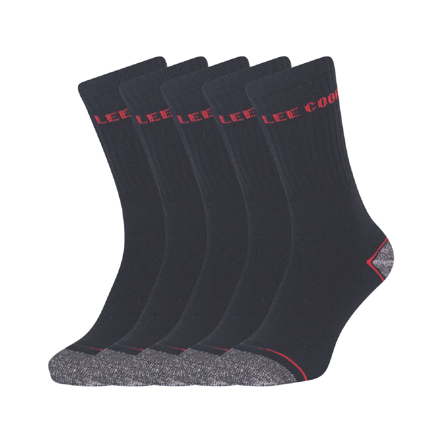 Lee Cooper LCSCK603 Heavy Duty Work Socks Black 7-11 5 Pairs (5593F)
