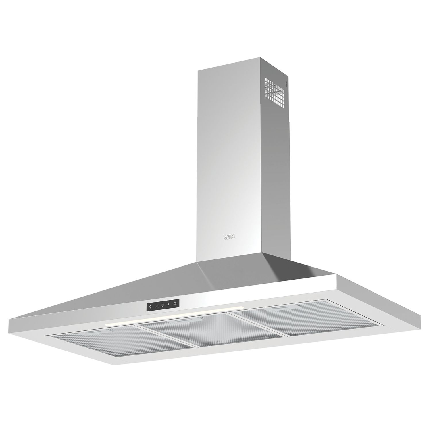 Cooke & Lewis Chimney Hood Silver 898mm (560FK)