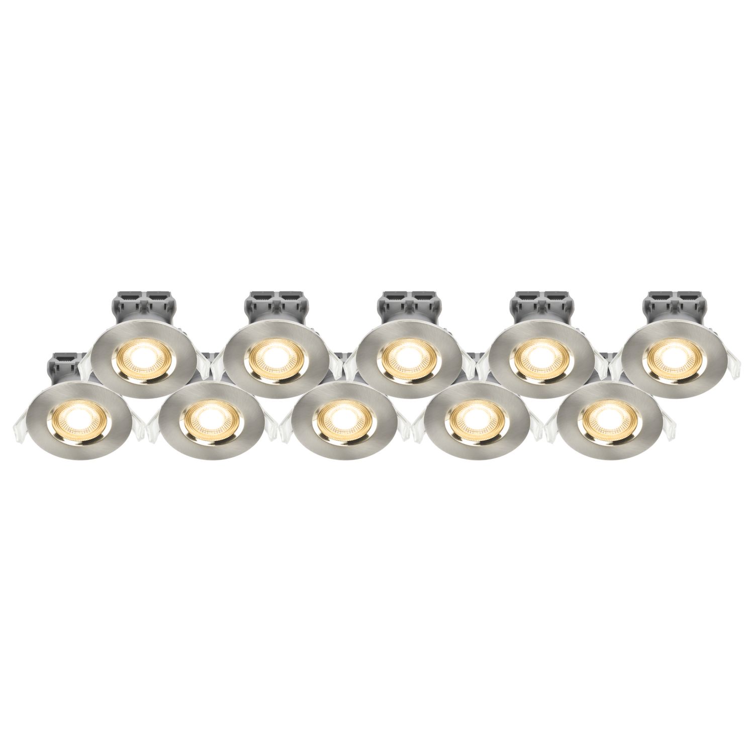 LAP Fixed LED Downlights Brushed Nickel 4.5W 400lm 10 Pack (562PP)