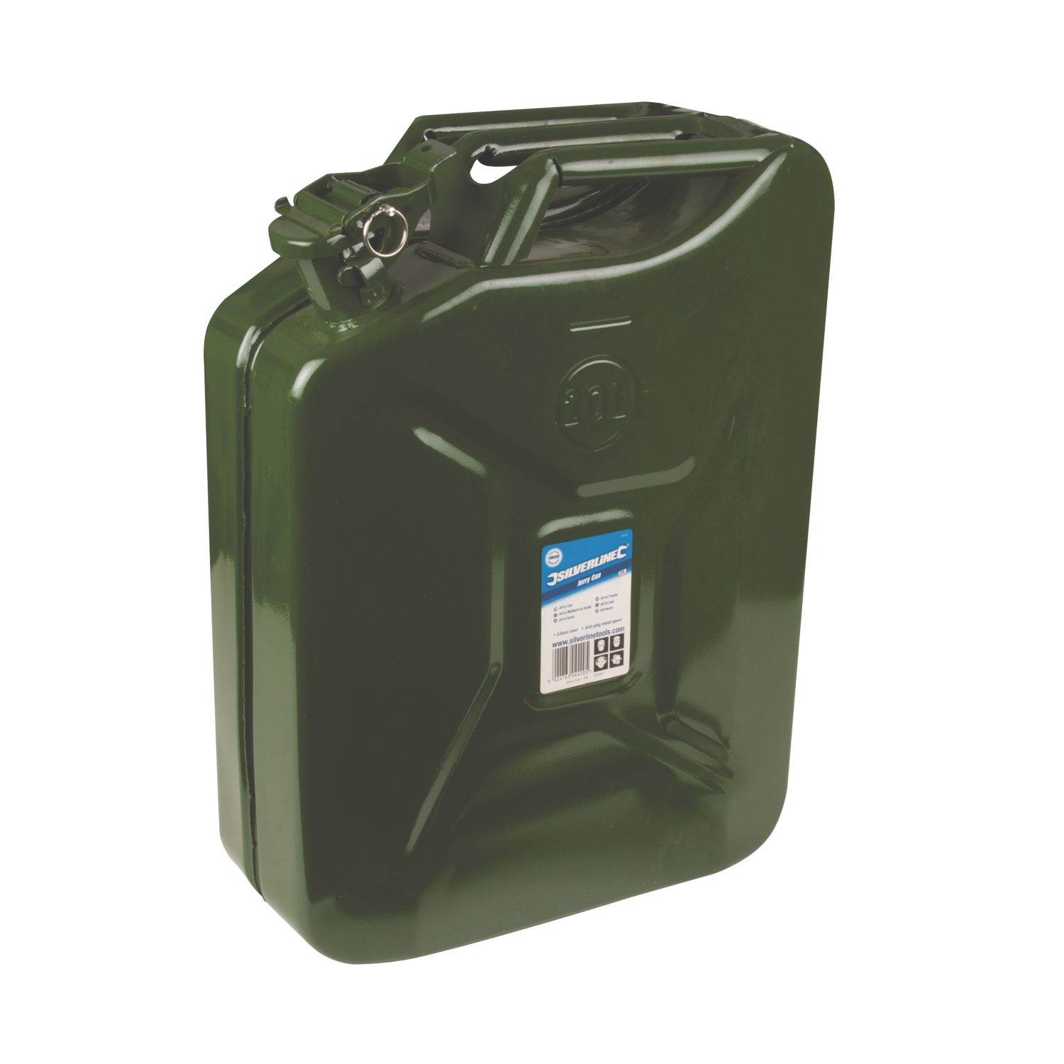Silverline Steel Jerry Can Green 20Ltr (562XR)