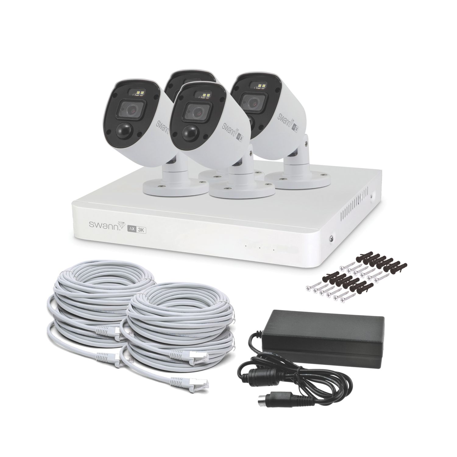 Swann SWNVK-8ADVX5MP4B-EU 1TB HDDGB 8-Channel 4K NVR CCTV Kit & 4 x 5MP Indoor & Outdoor Cameras (563AV)