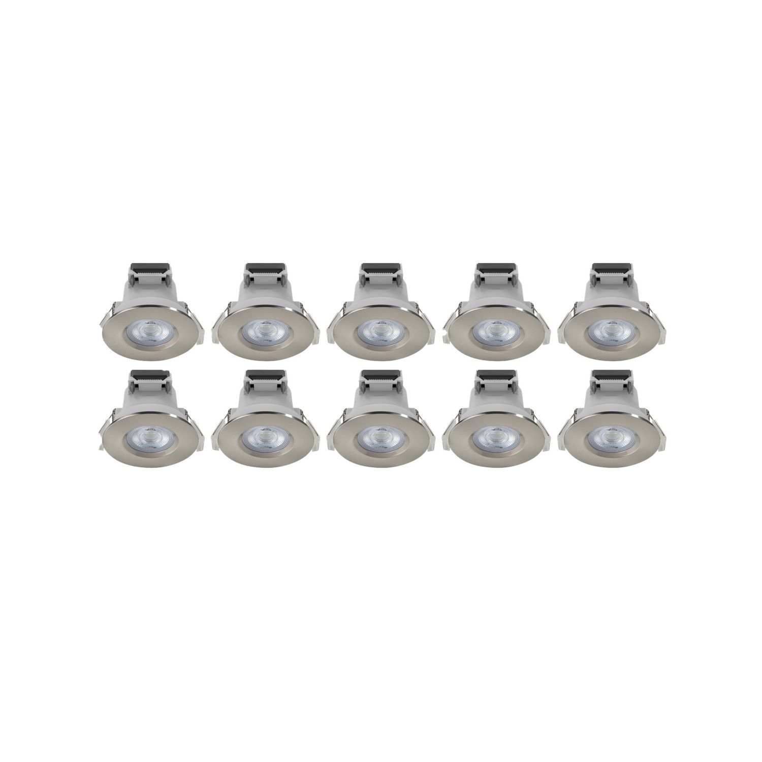 LAP Ubertas Fixed LED Downlights Brushed Nickel 4W 420lm 10 Pack (563RE)