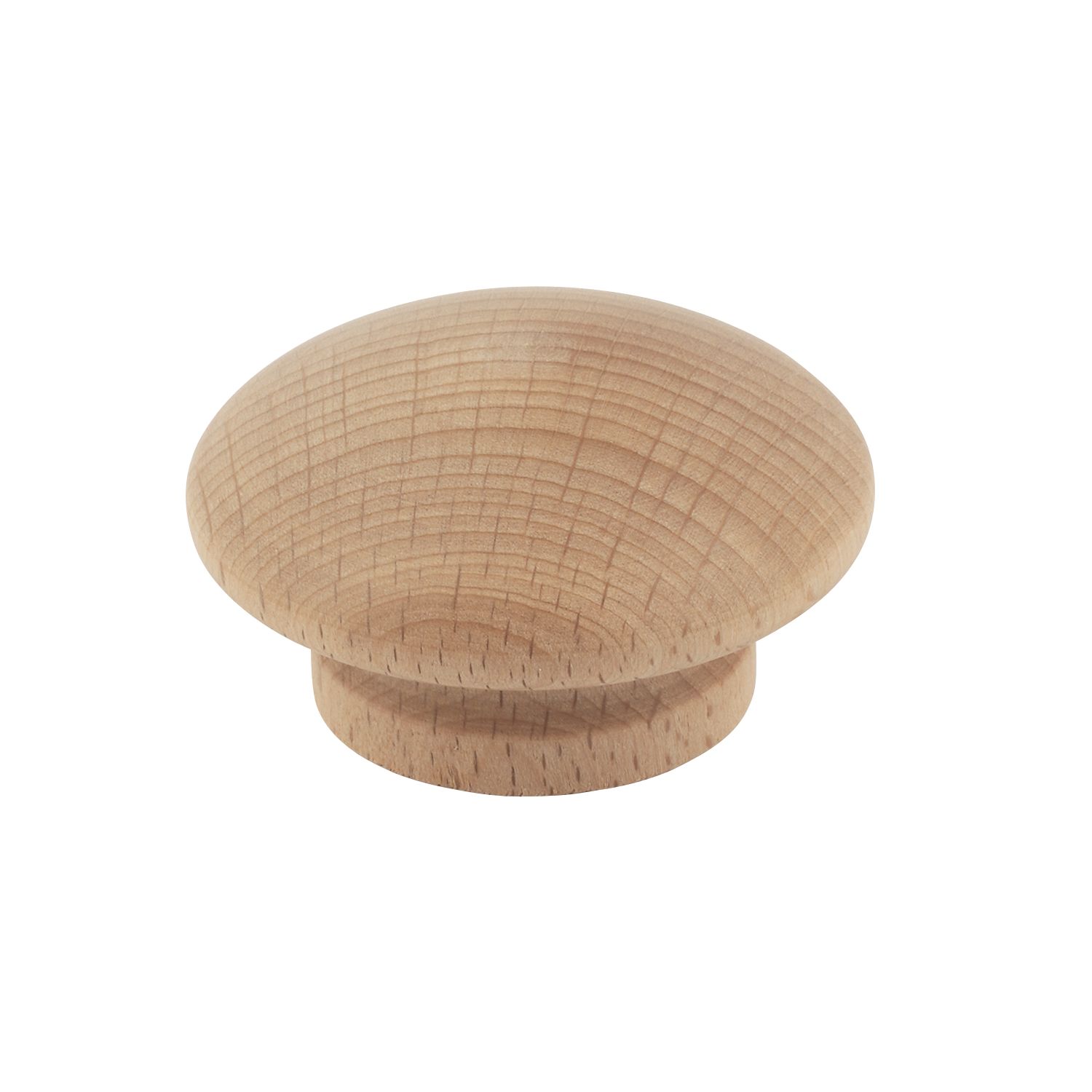Essentials Traditional Cabinet Door Knobs Plain Beech 50mm 2 Pack (56476)