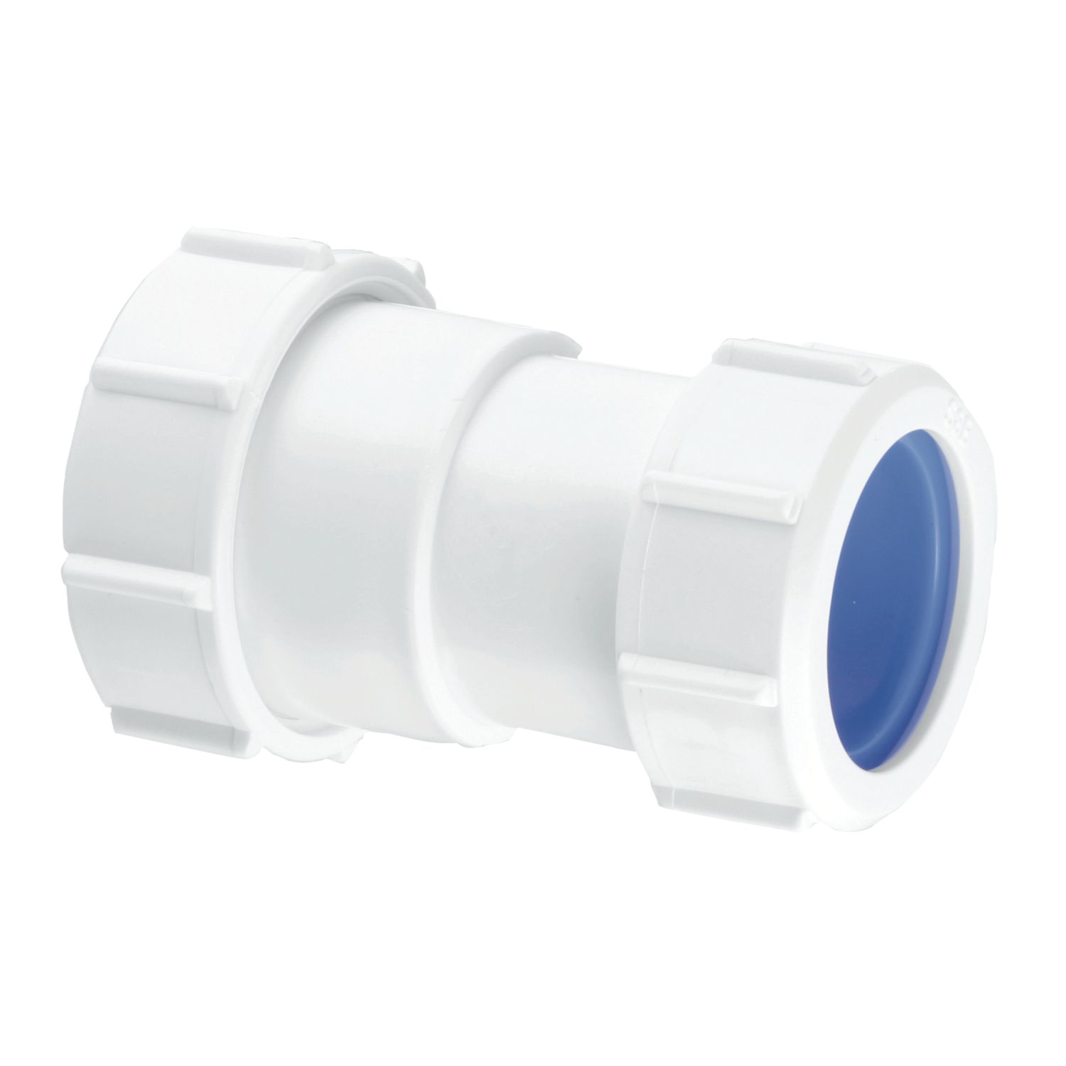 McAlpine T28L-ISO Compression Connection Straight Connector White 40mm x 38mm (564HR)