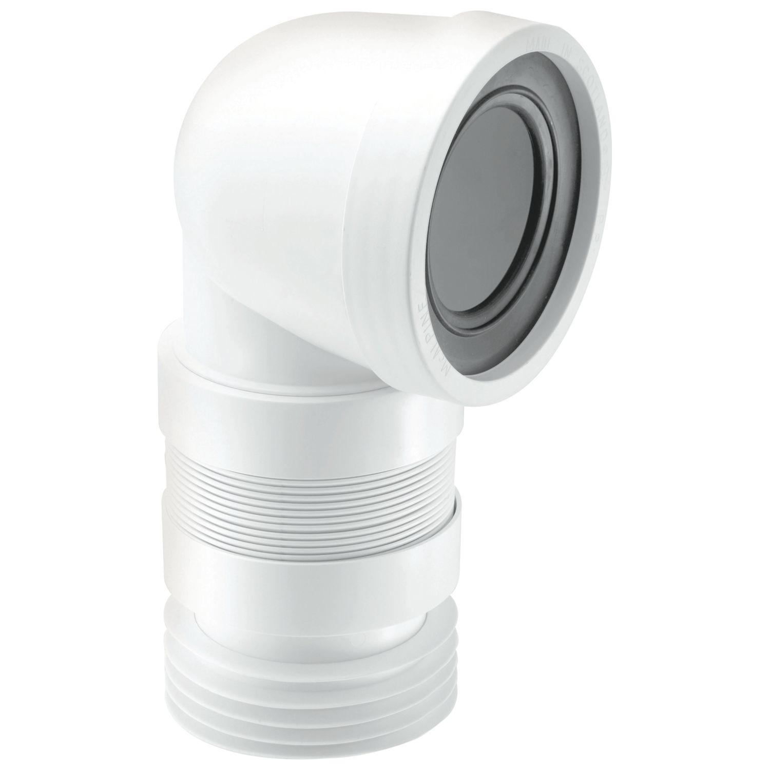 McAlpine Flexible 90° Angled WC Connector White 152.5mm (564JG)