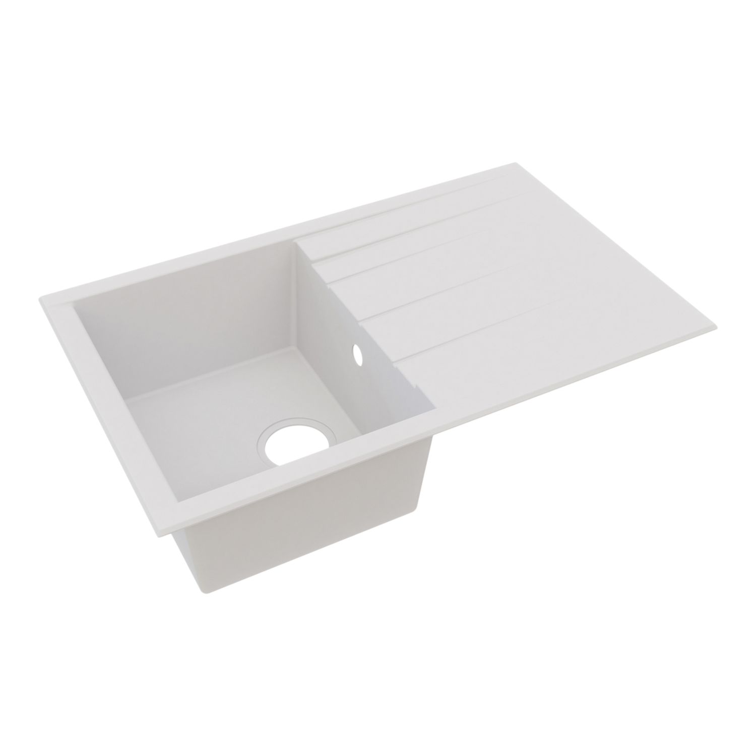 Swirl Erzen 1 Bowl White Composite Sink 800mm x 500mm (565AH)