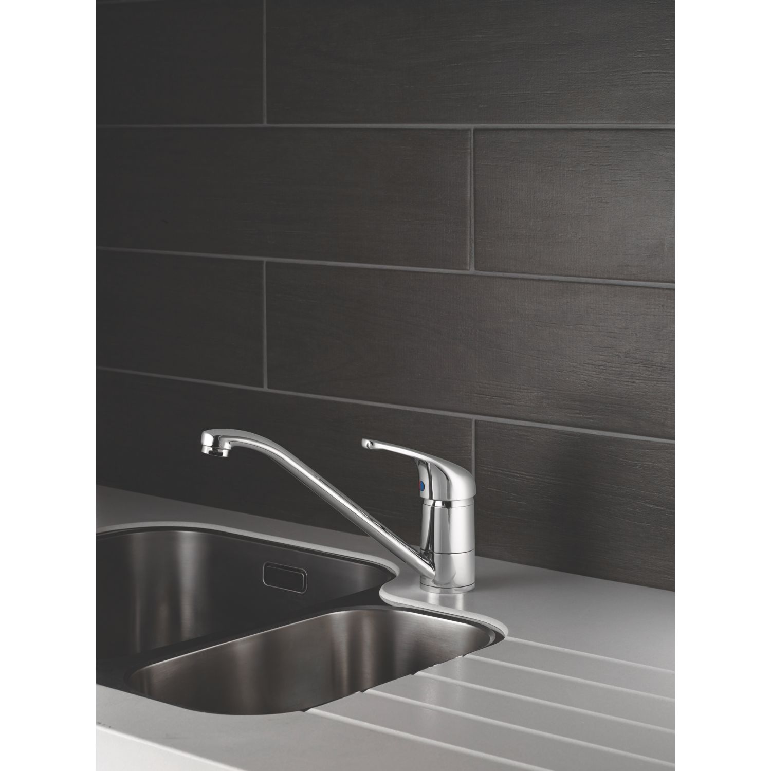 Swirl Erne Single Lever Mono Mixer Kitchen Tap Chrome (56601)
