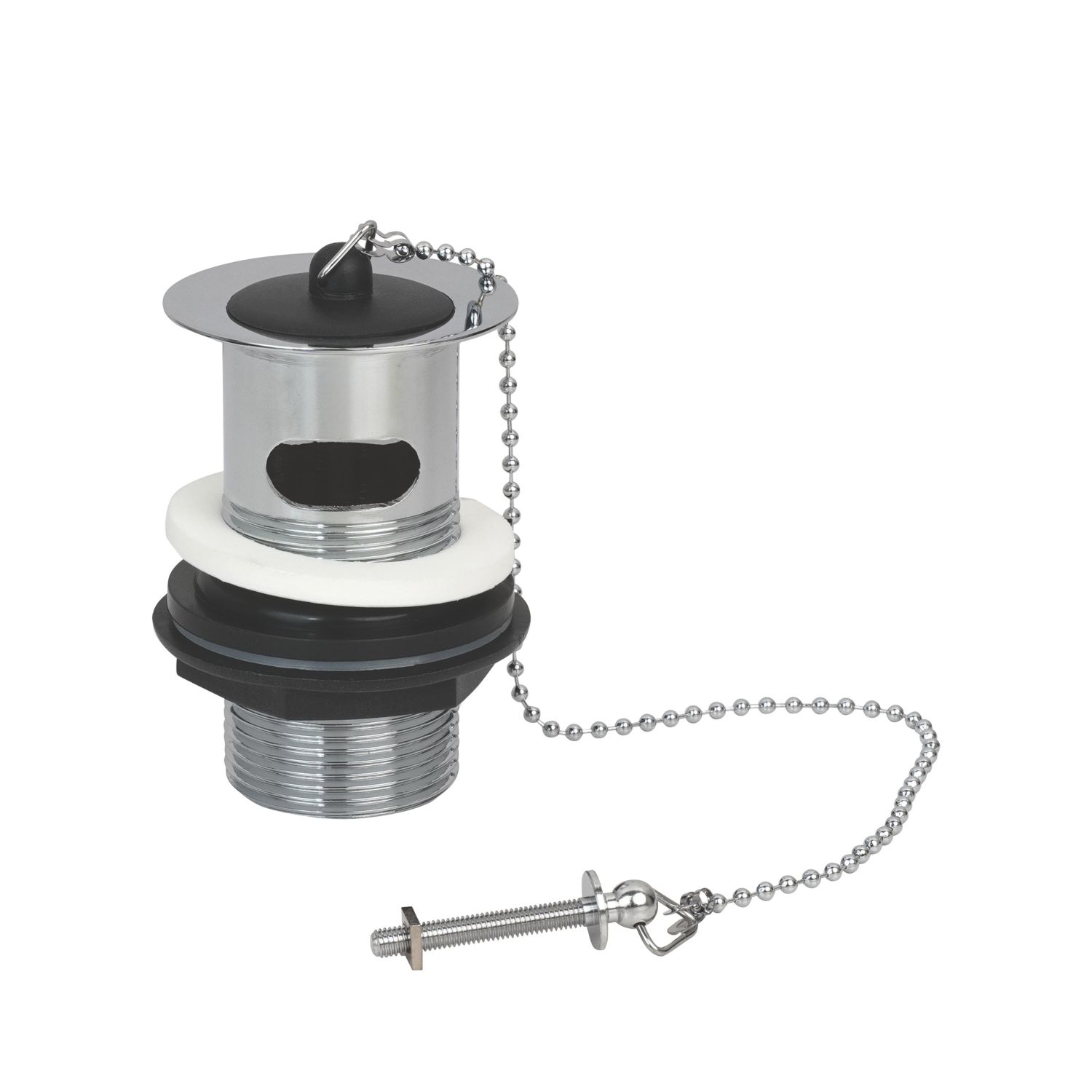 Flomasta Slotted Basin Waste with Rubber Plug & Chain (566JN)